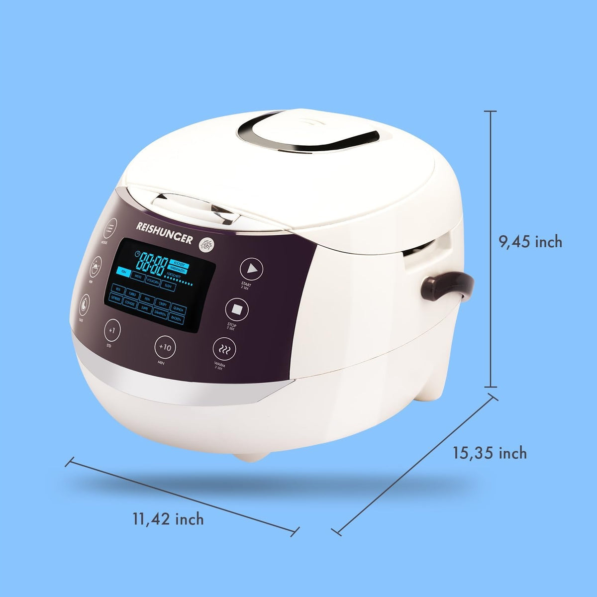 Reishunger 538-DRK Multicooker Rice and steamer 12 programs 860 W 1,5l Dominant color white