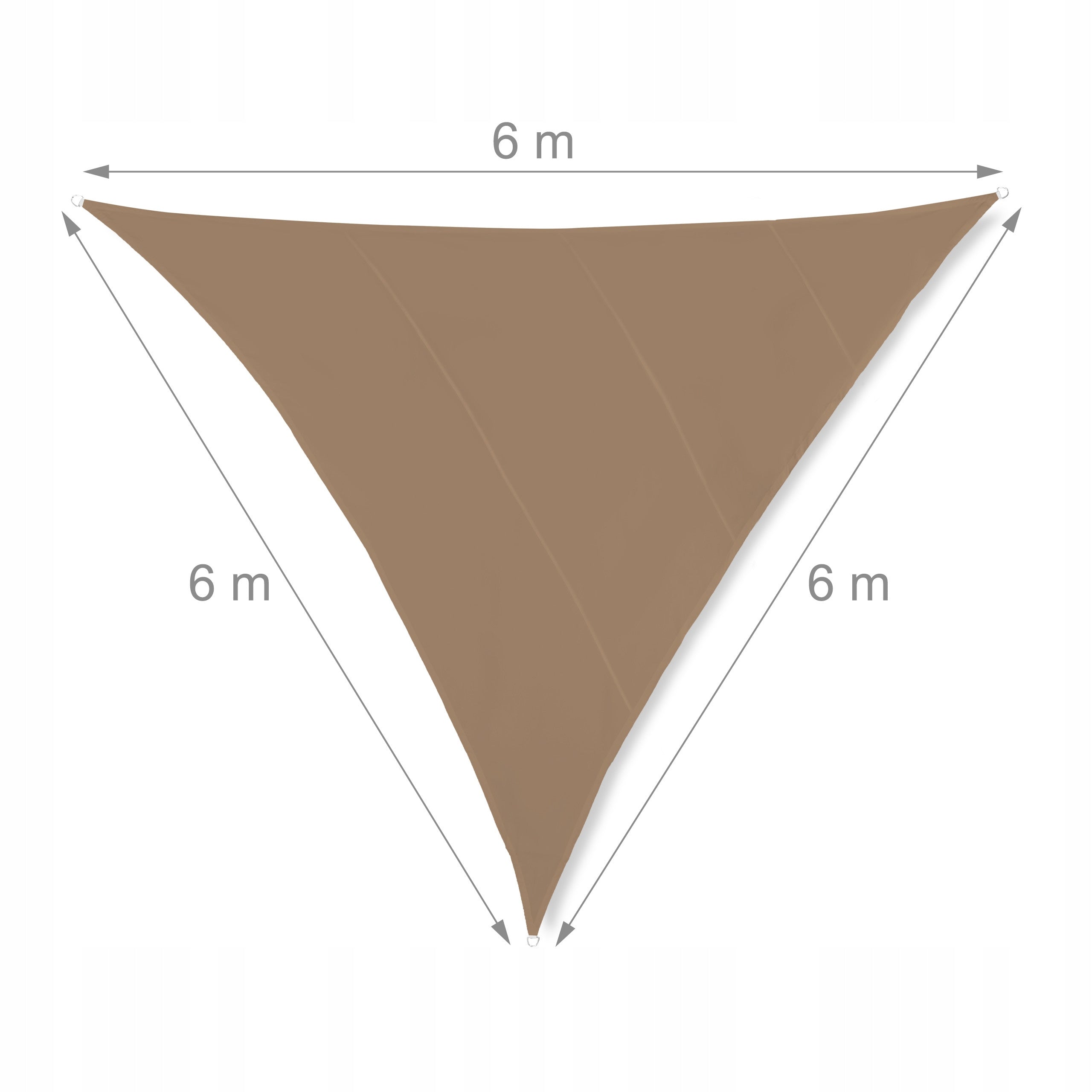 Relaxdays Garden Sail Sun Awning for Garden 6x6x6 m Coffee Length 510 cm
