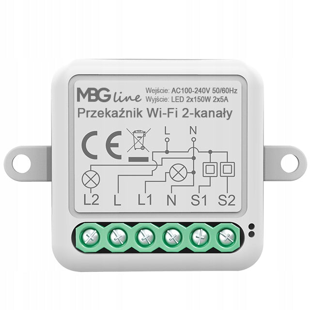Relay WiFi Switch 2CH TUYA Brand MBG Line