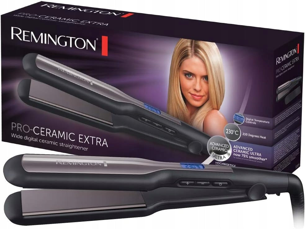 Remington Straightener Pro Ceramic Extra S5525 wide plates 45mm 230C LCD
