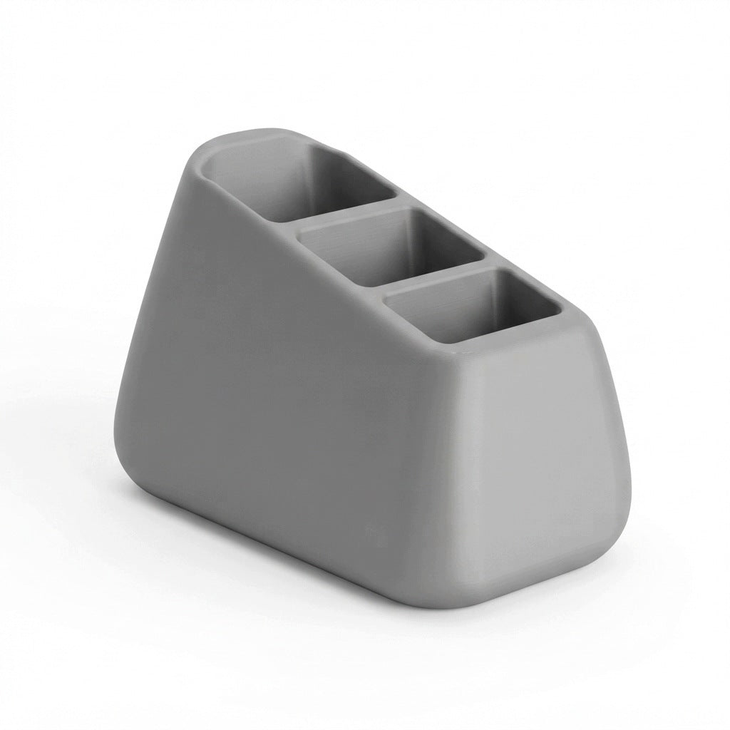 Remote Control Stand Grey RTV Organizer 3 Compartments