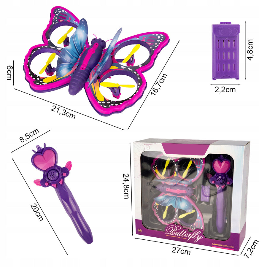 Remote Controlled Drone Butterfly RC Flying Glowing Kids Remote Control Wand Manufacturer code Z1099