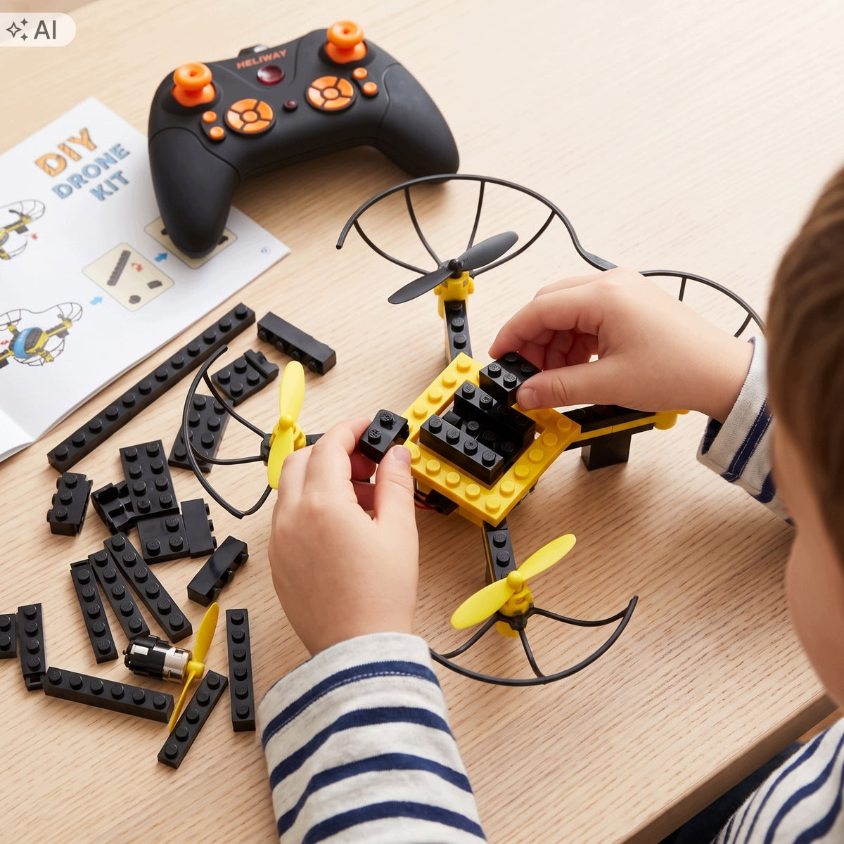 Remote Controlled Drone with DIY Blocks for Self-Assembly Packaging status original