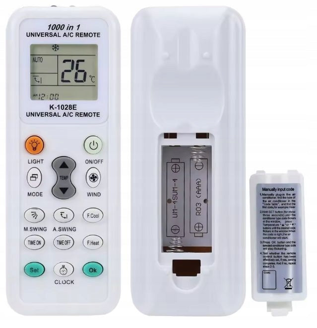 Remote control for air conditioning K1028E UNIVERSAL 1000in1 Manufacturer code K1028E Uniwersalny