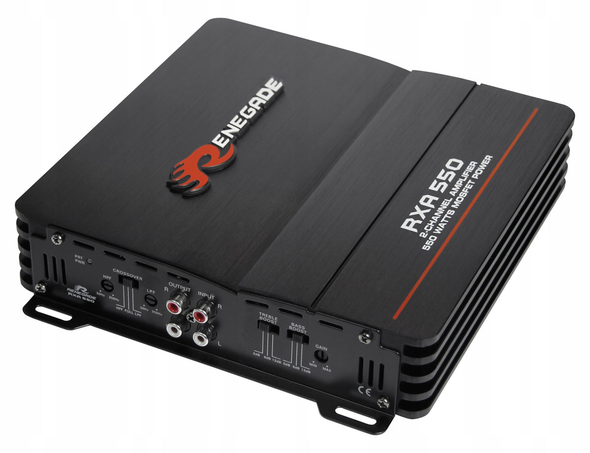Renegade RXA550 - dual channel amplifier, power RMS 2x75 Watt bridge 275W RMS