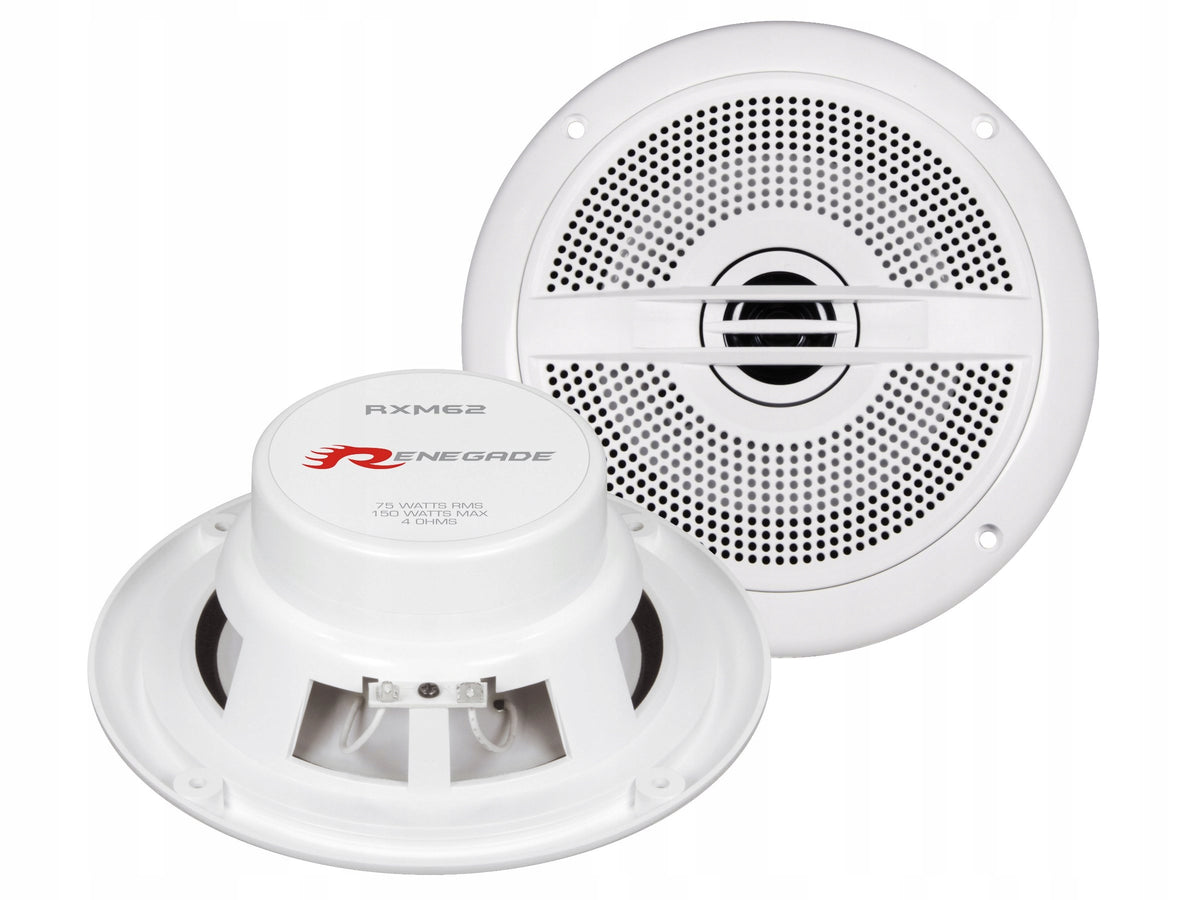 Renegade RXM62 MARINE Speaker Waterproof 2-Way 150W 165mm White
