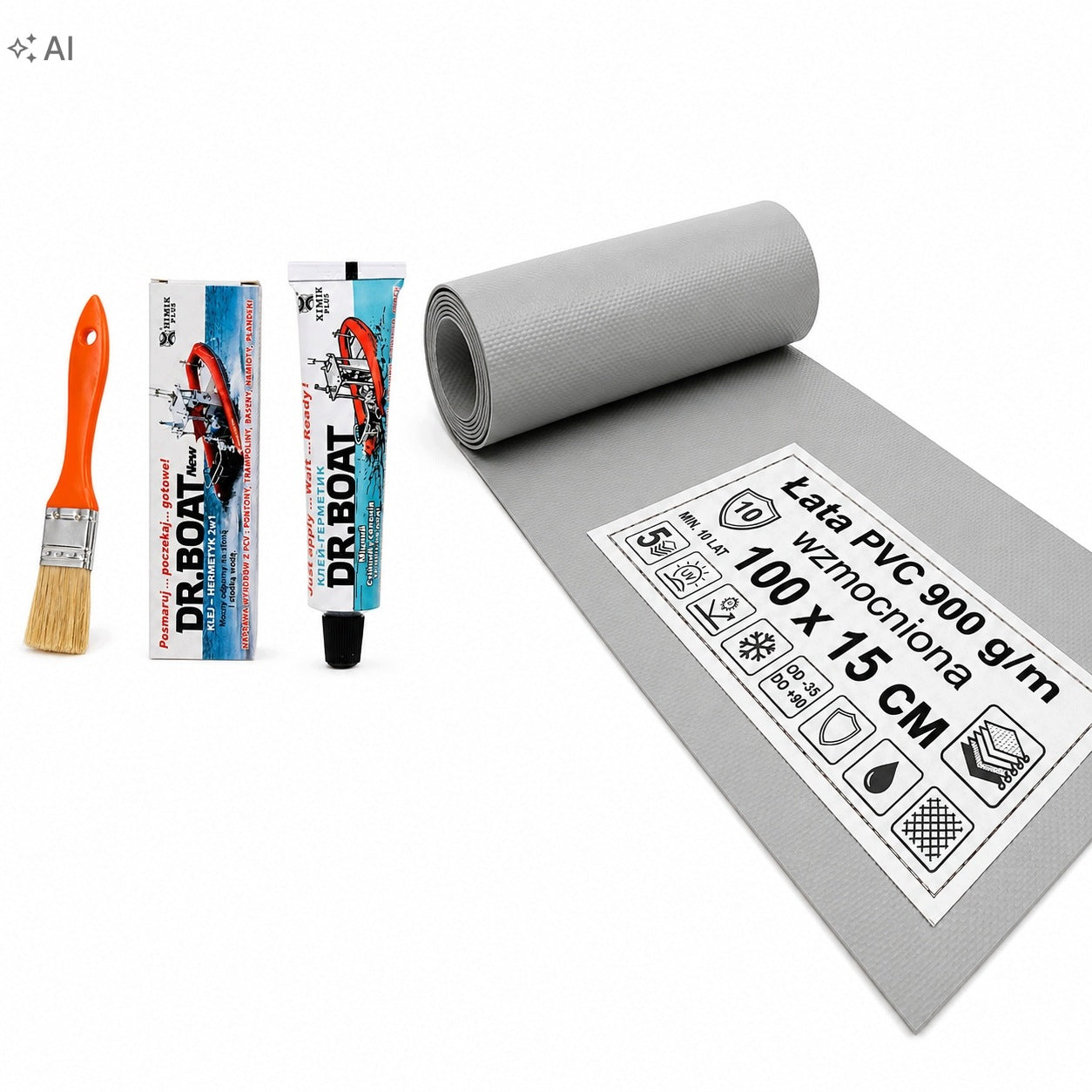 Repair Kit for Jacuzzi POOL GLUE HERMETIC + LARGE Patch 100cm *15cm Packaging status original