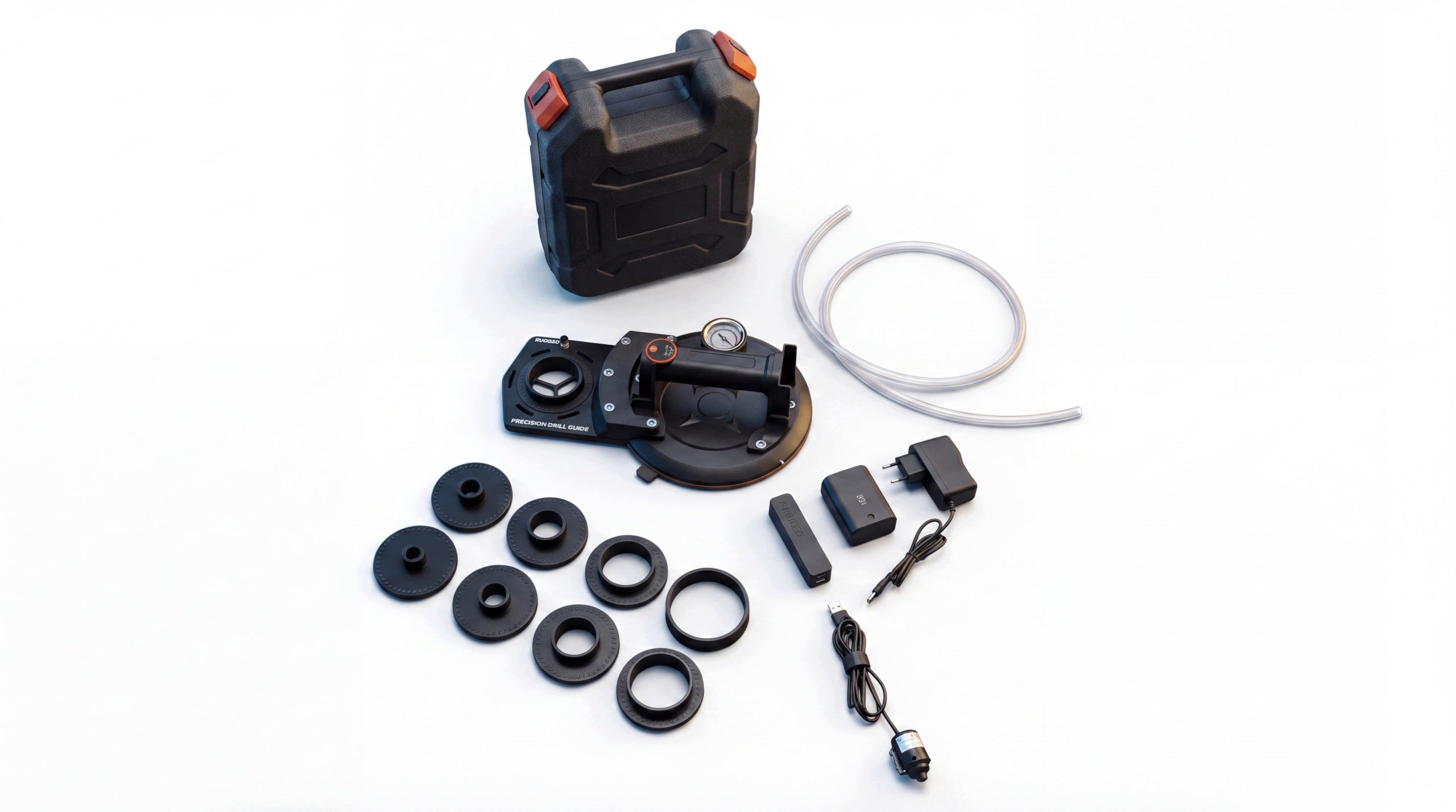 Replacement guide system for foraminifera + vacuum suction cup + water pump