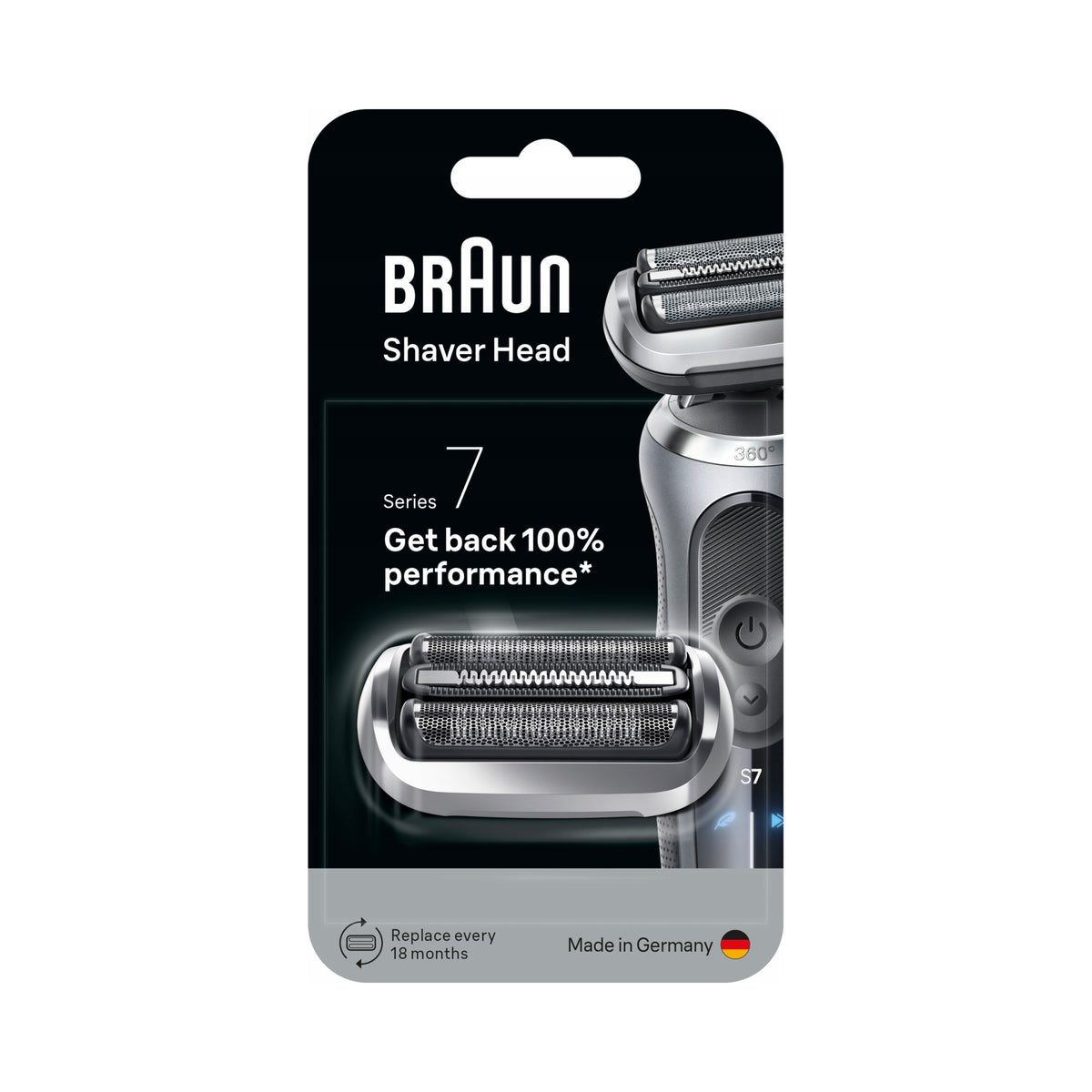 Replacement head BRAUN Series 7 73S Silver Packaging status original