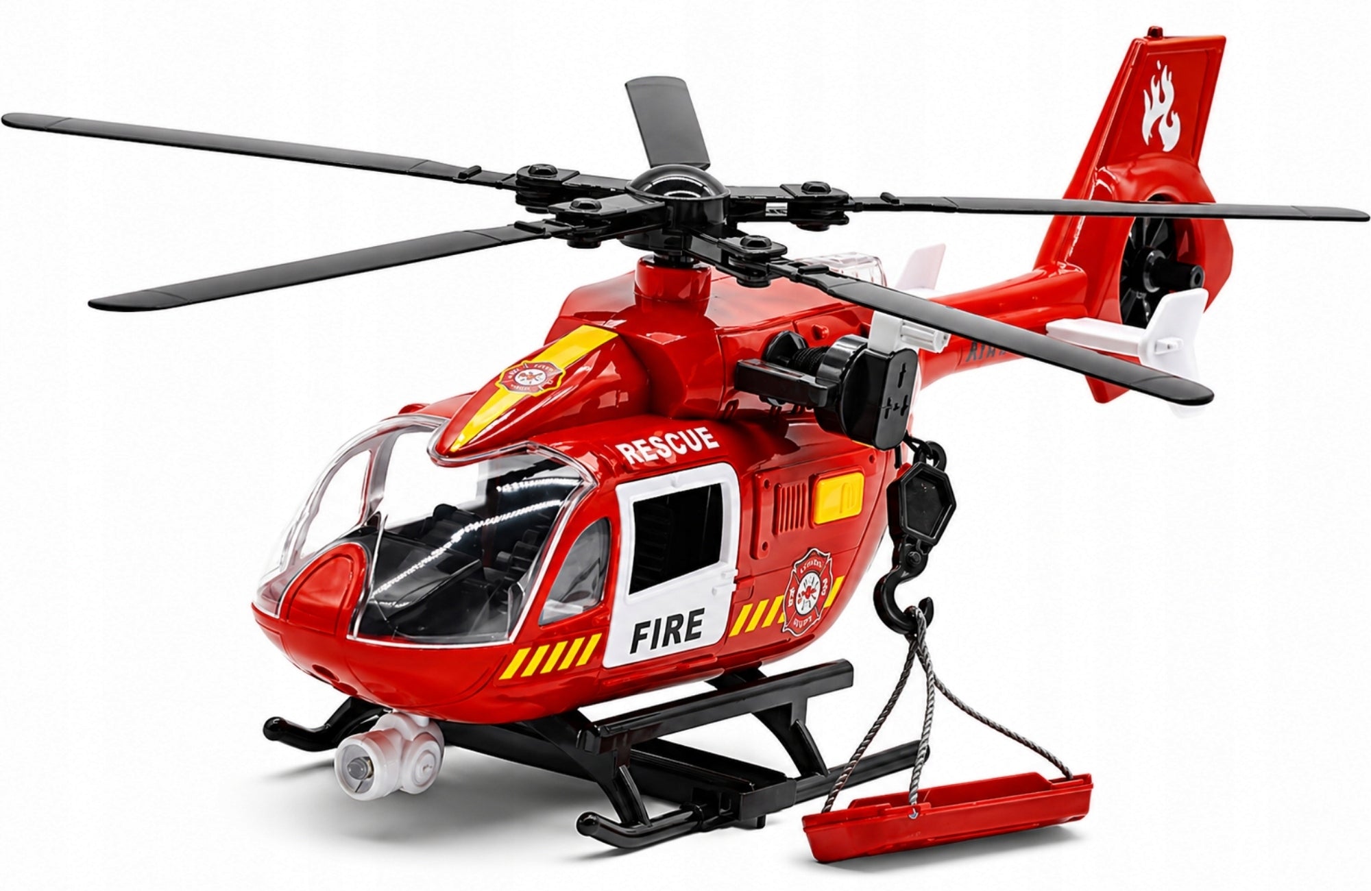 Rescue Helicopter LARGE Helicopter Toy with Hook Effects Light Sound Kid's age 3+ years