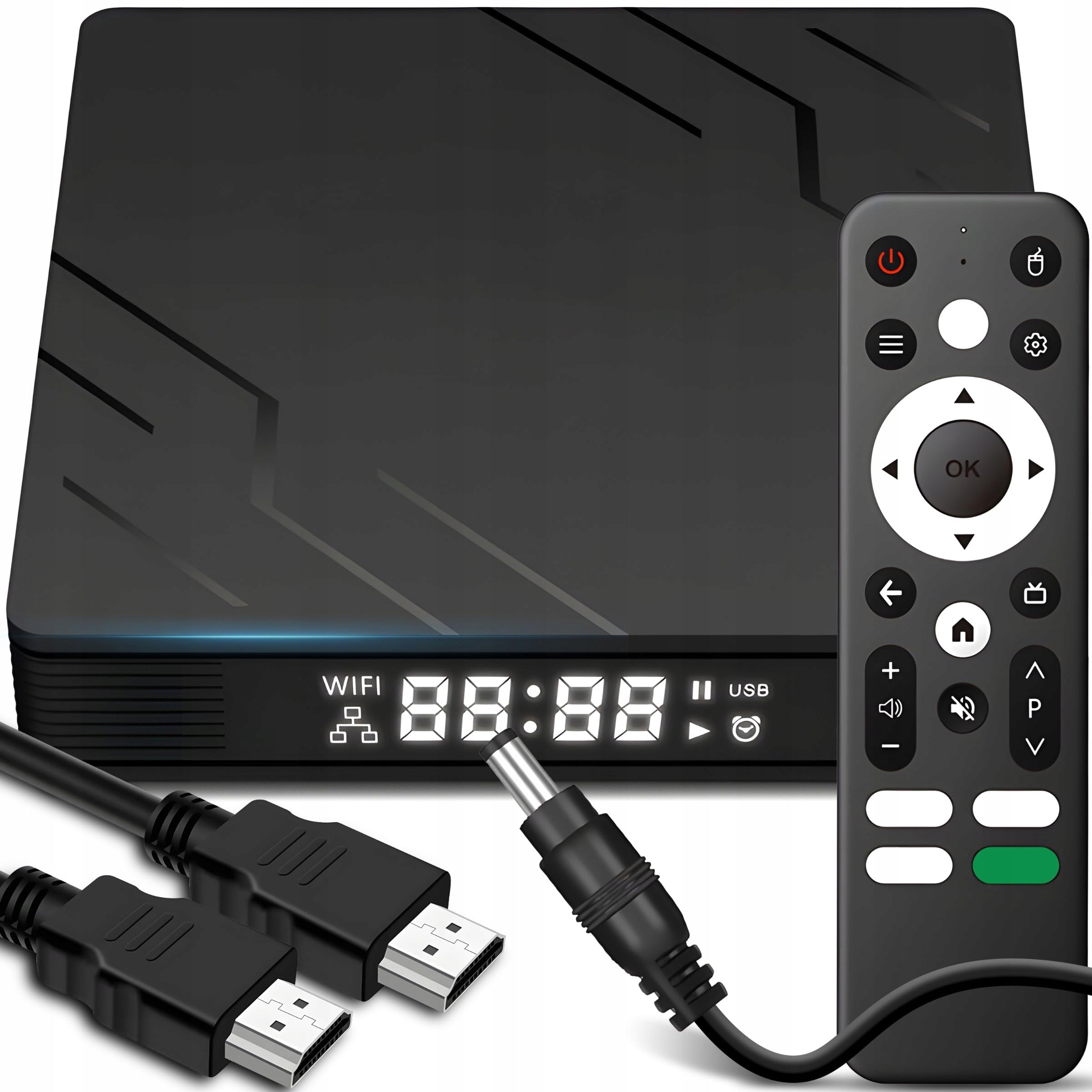 Retoo ER1008 Android Tv Box with Remote Control, 4K, 16GB