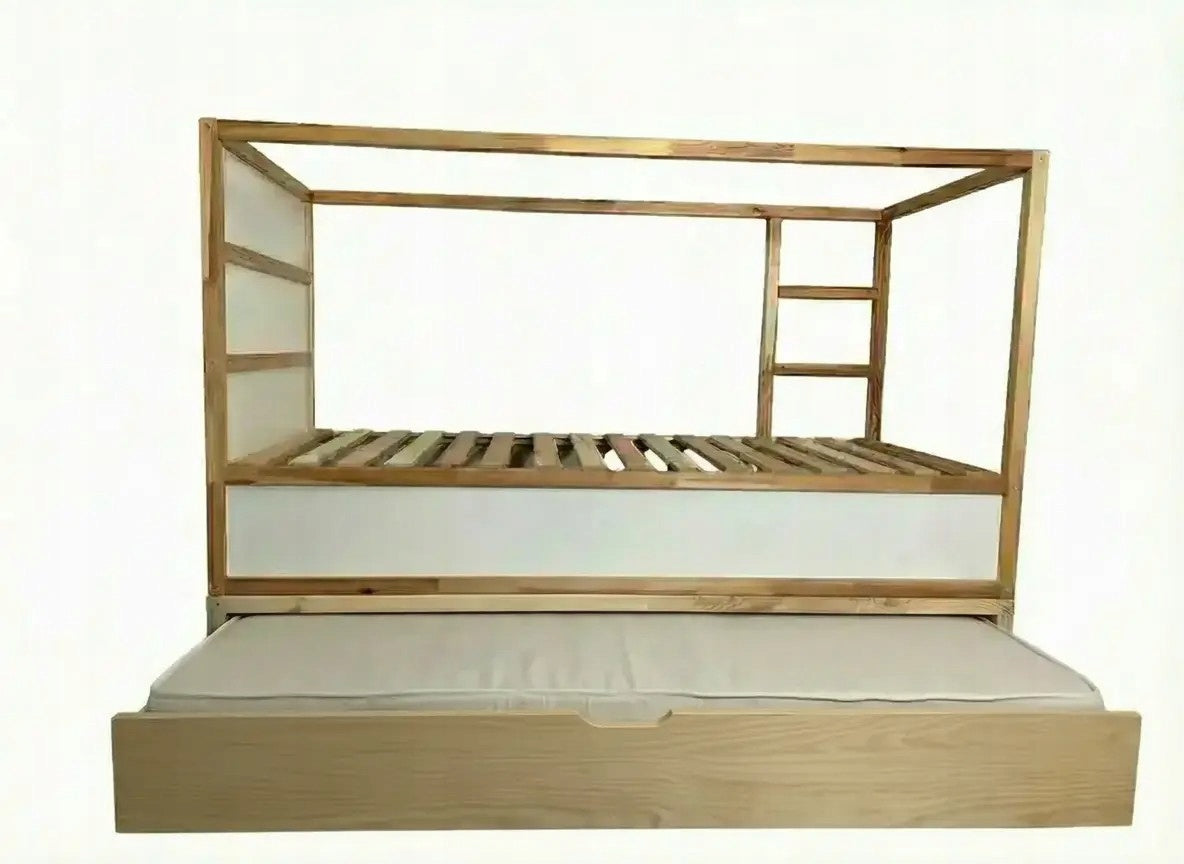 Retractable bed for IKEA KURA.Drawer 2in1!Addition 90x180. FRONT PINE Packaging status original