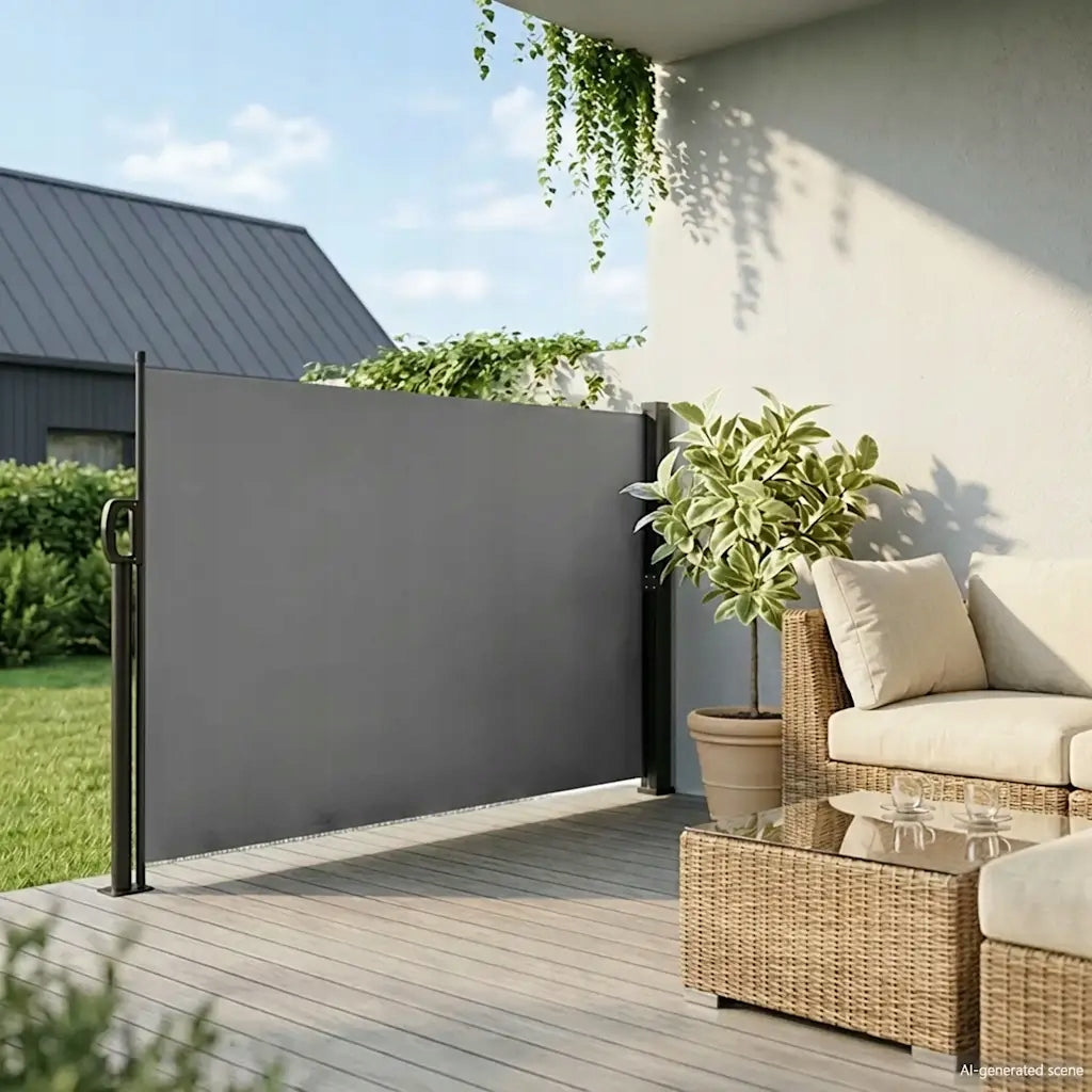 Retractable side awning, anthracite, 160 x 600 cm Product width 160 cm