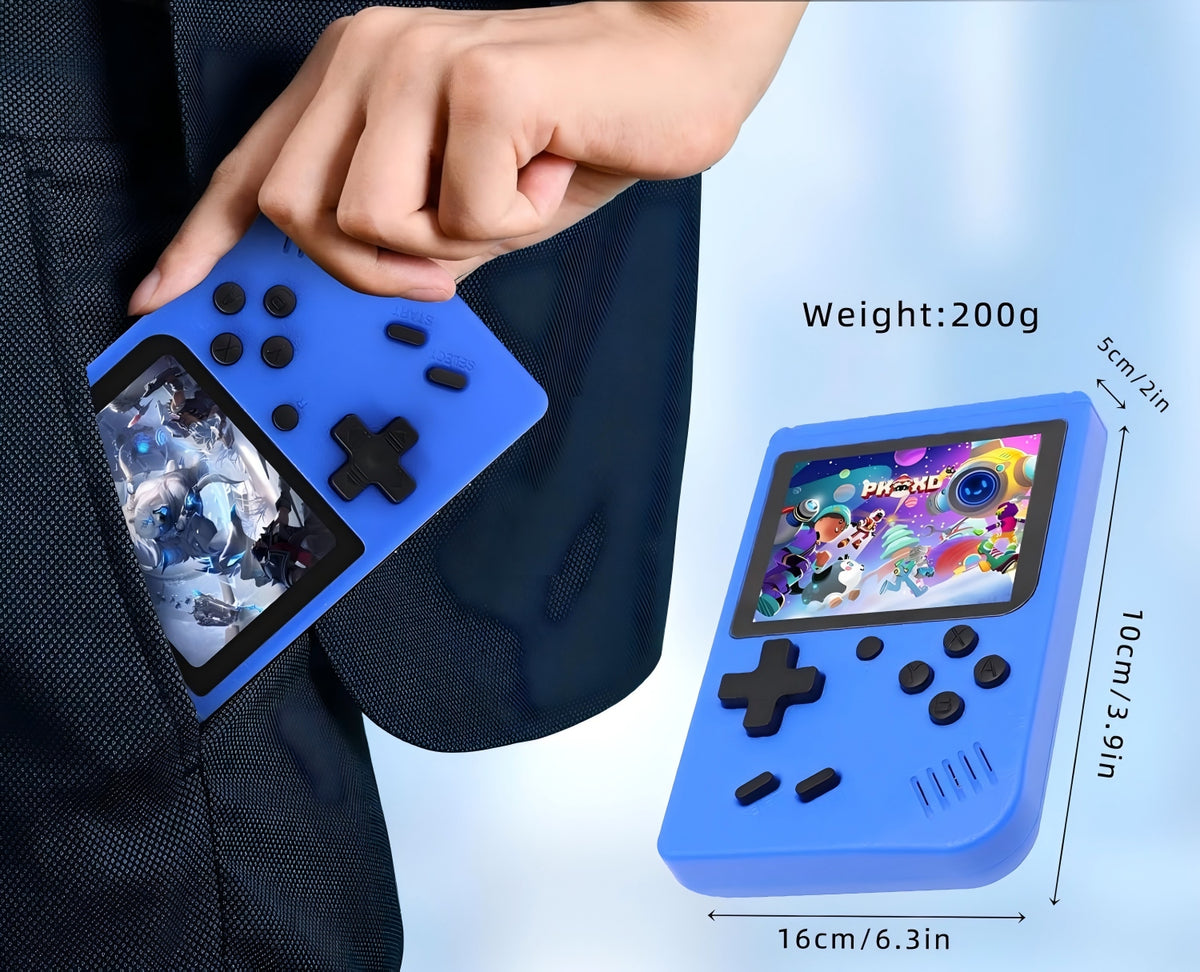 Retro Console 500 Games + Pad Mini Portable TV Game For Baby Navy Blue Packaging status original