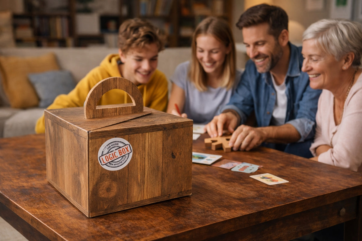Retro LOGIC BOX set of wooden puzzles gift for dad adults Packaging status original