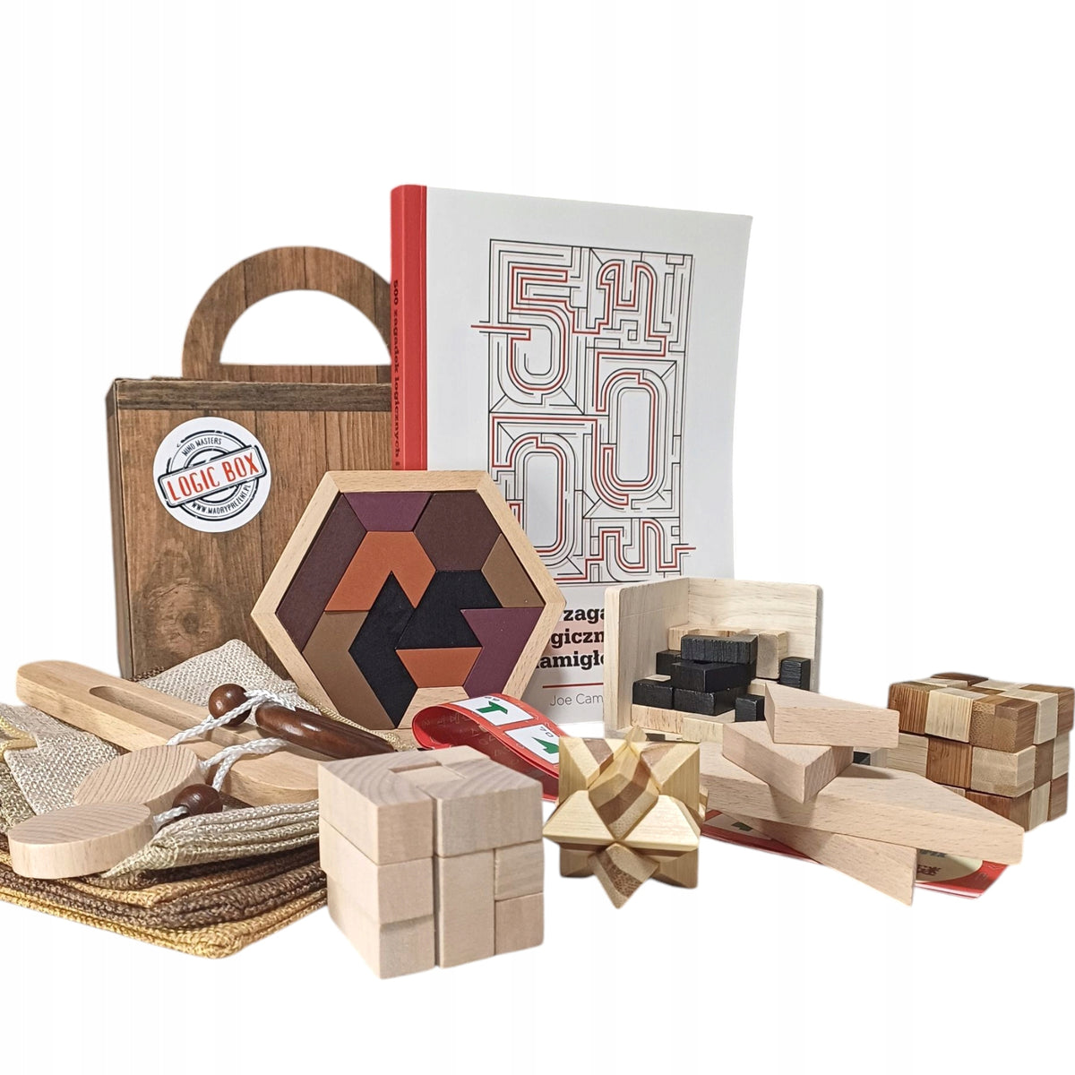 Retro LOGIC BOX set of wooden puzzles gift for dad adults