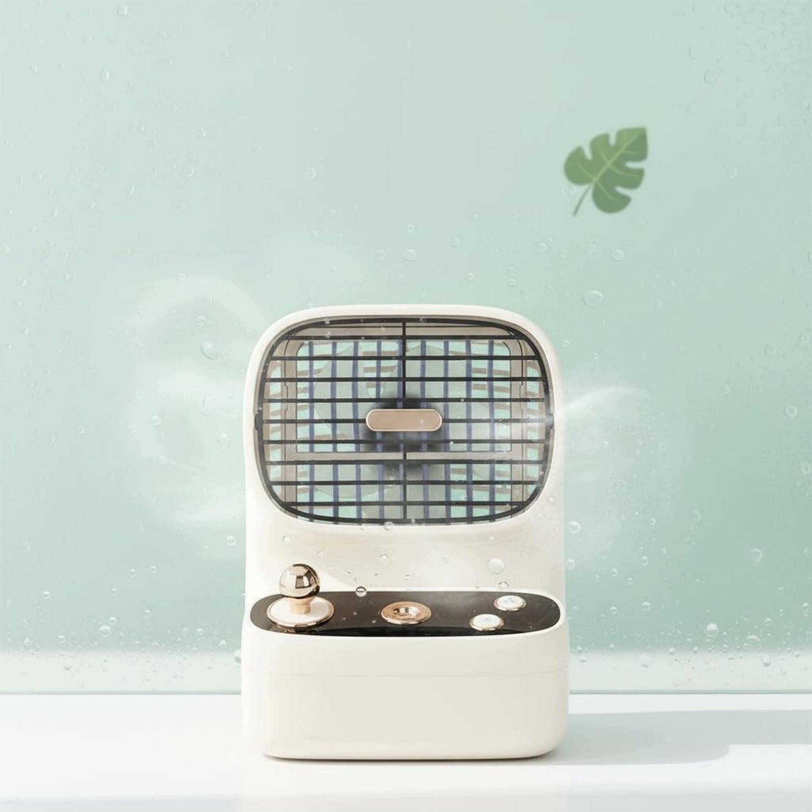 Retro Misting Fan 3-Speed Adjustable Rechargeable Desktop Humidifier Fan Packaging status original