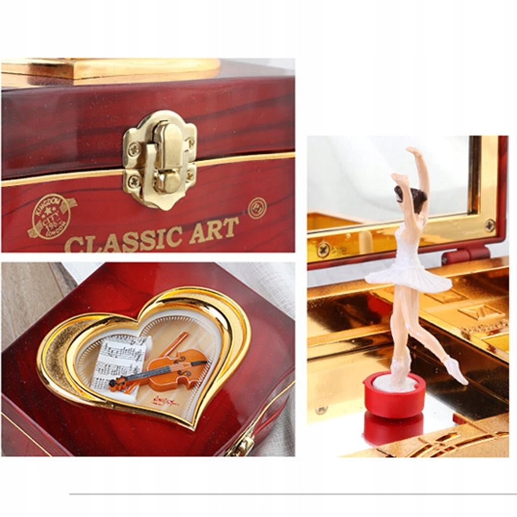 Retro Rotating Music Box Ballerina Jewelry Box Mechanism Series pozytywka drewniana pozytywka antyczna