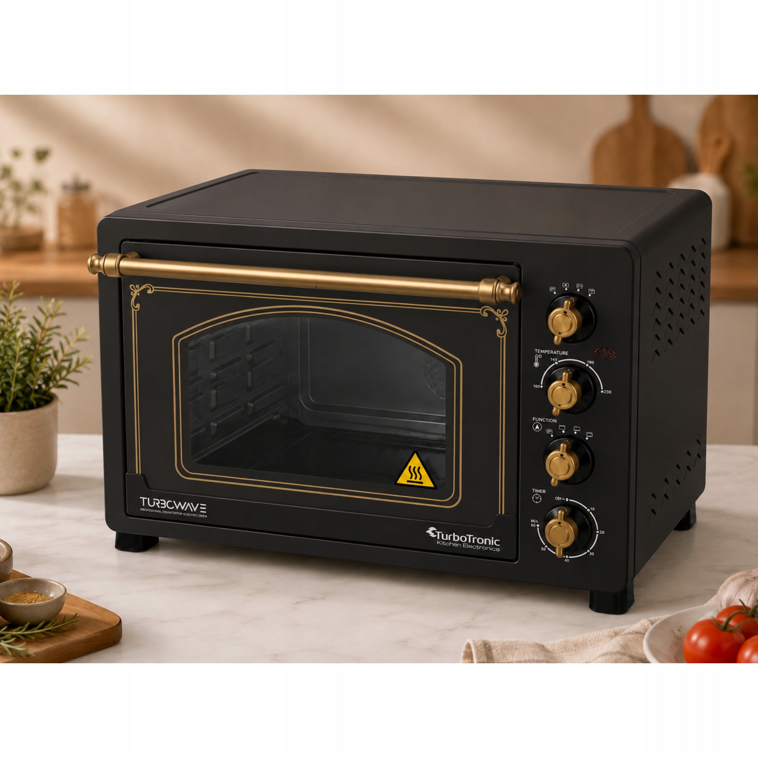 Retro electric oven 45L 2000W thermocouple spit grill double glazing Packaging status original