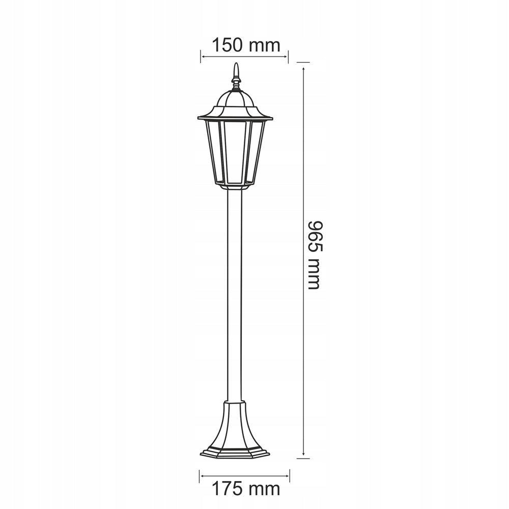 Retro garden lamp Liguria 96cm E27 IP43 black Goldlux 202185 Batteries included no