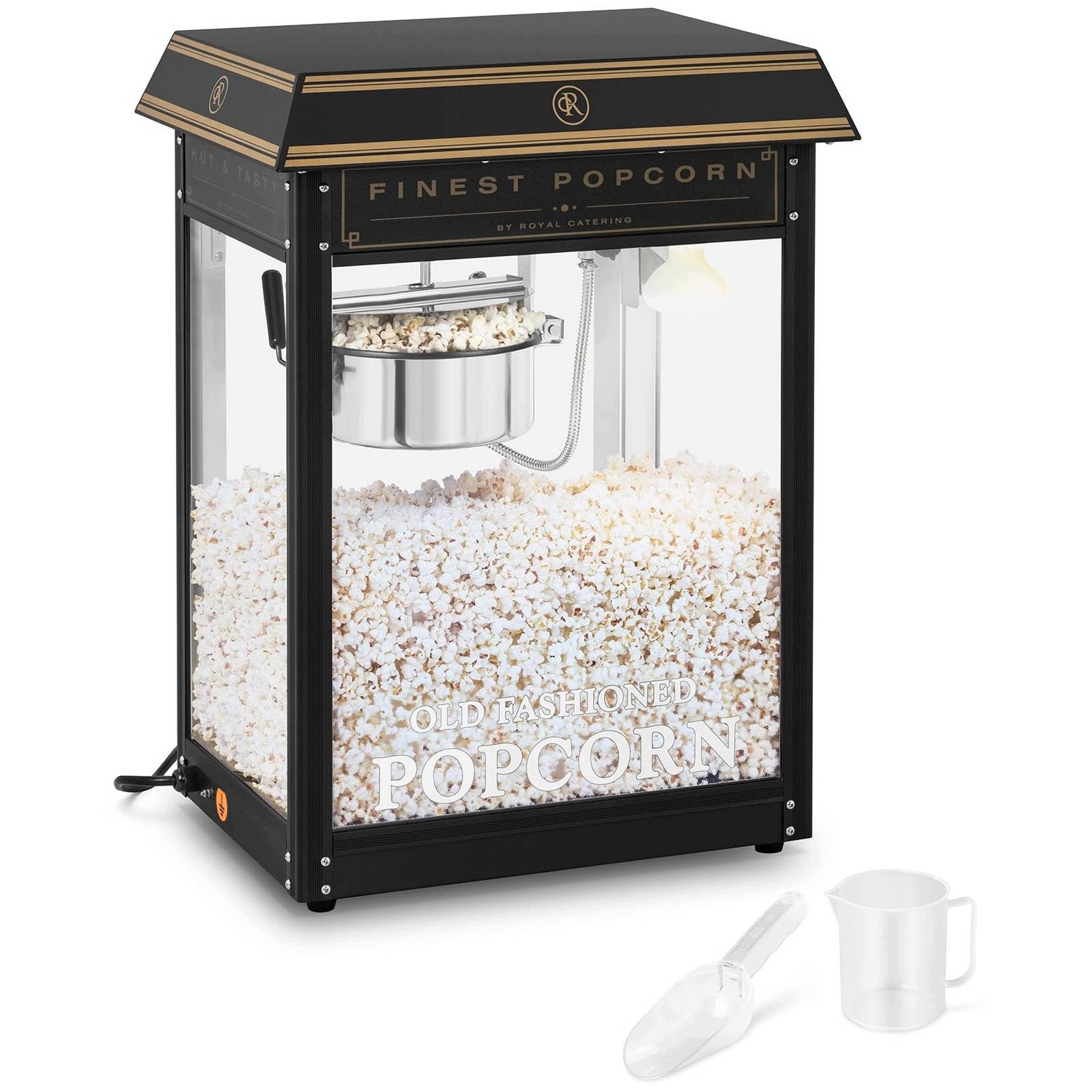 Retro popcorn machine - black and gold - 1500 W - 5 kg/h / 10011100