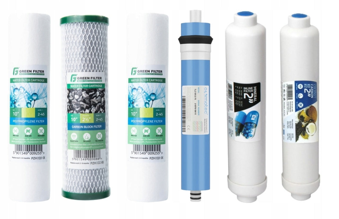 Reverse Osmosis System with RO6 Mineralizing Cartridge Green Filter Brand Green Filter
