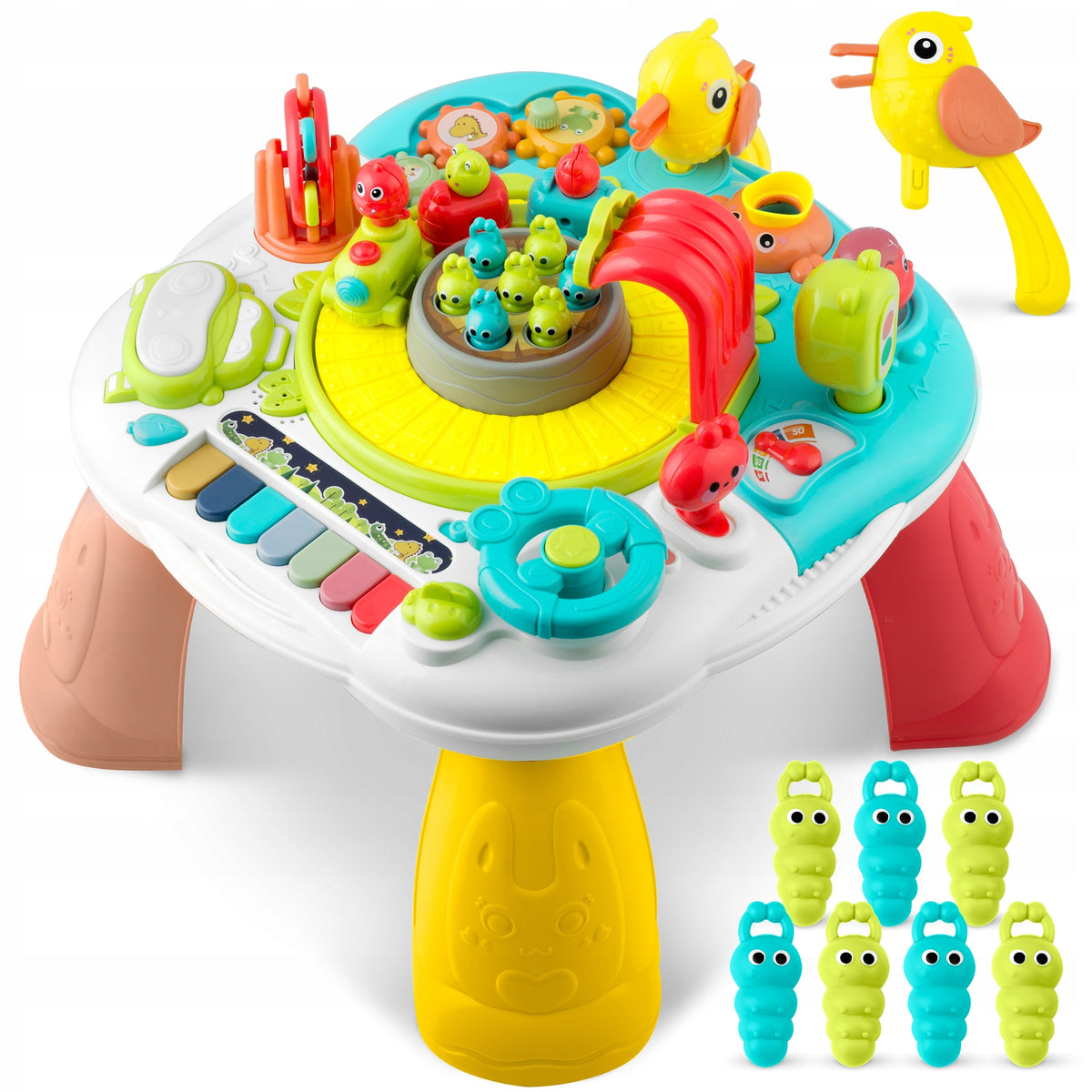 Ricokids Edukační stůl a tabule 2v1 RK-821 s vláčkem a klavírem
