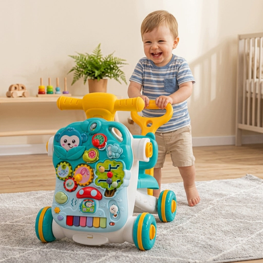Ride-On Pusher Walker 4in1 Educational Table Piano Melodies For Baby Packaging status original