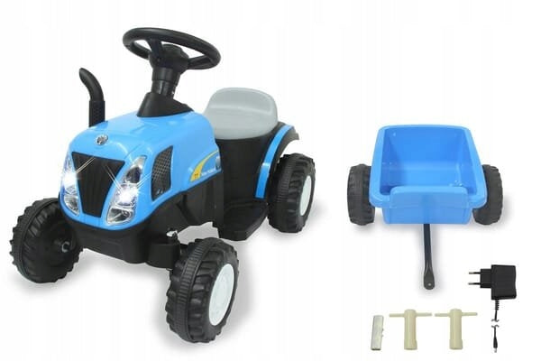 Ride-on New Holland with trailer blue 6V JA4