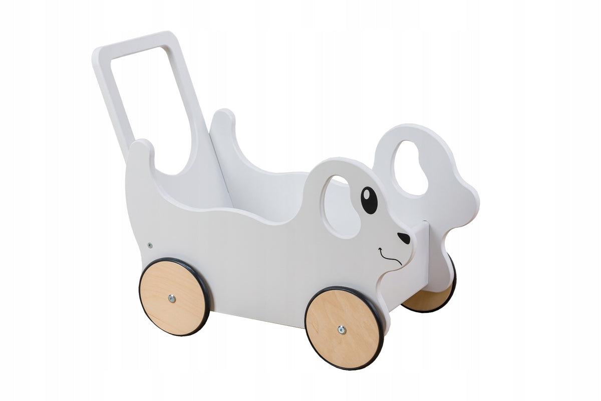Ride-on , pusher , toy trolley - dog white