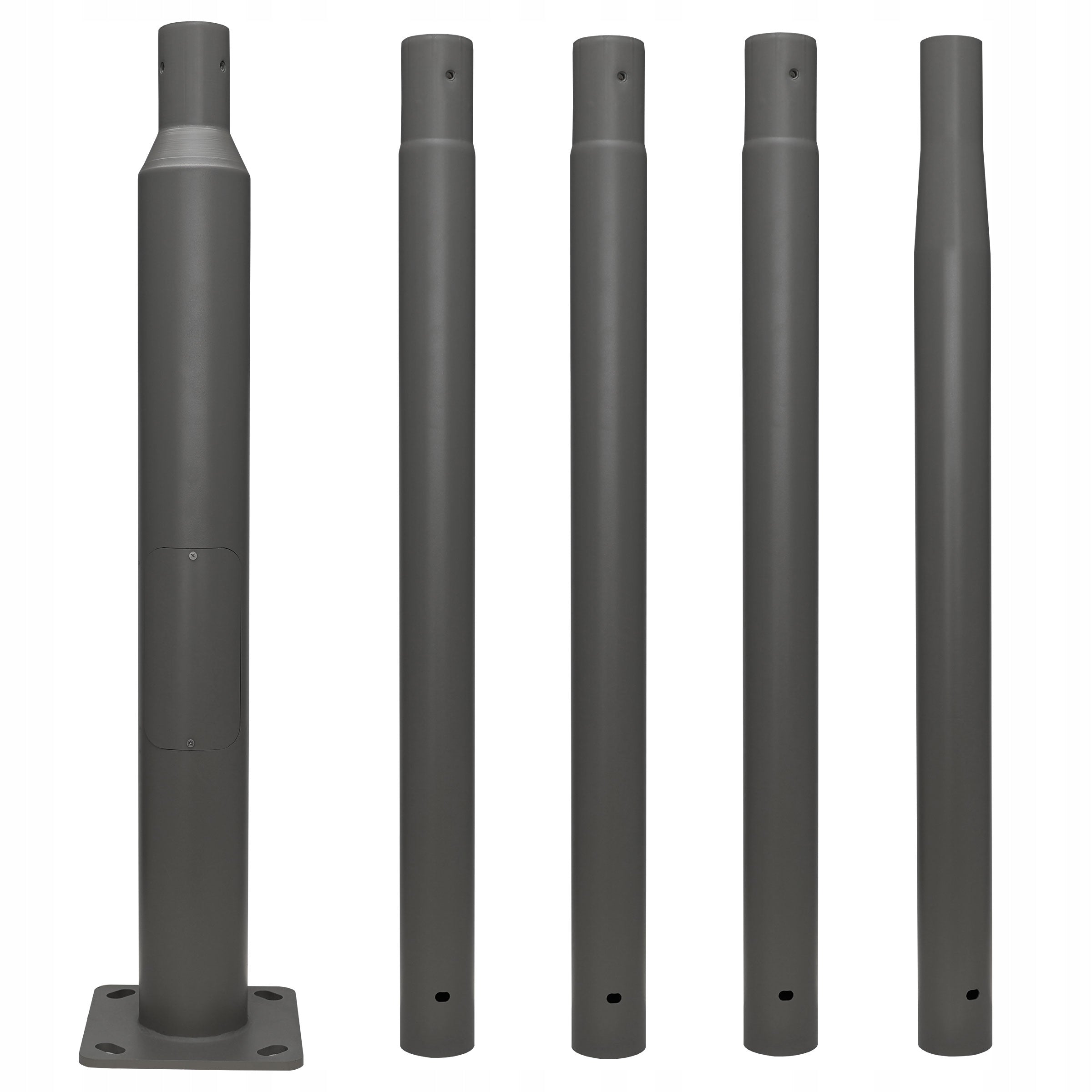 Road pole lighting mast Ø114mm StreetPole MAX 5m grey 18x18 B-50