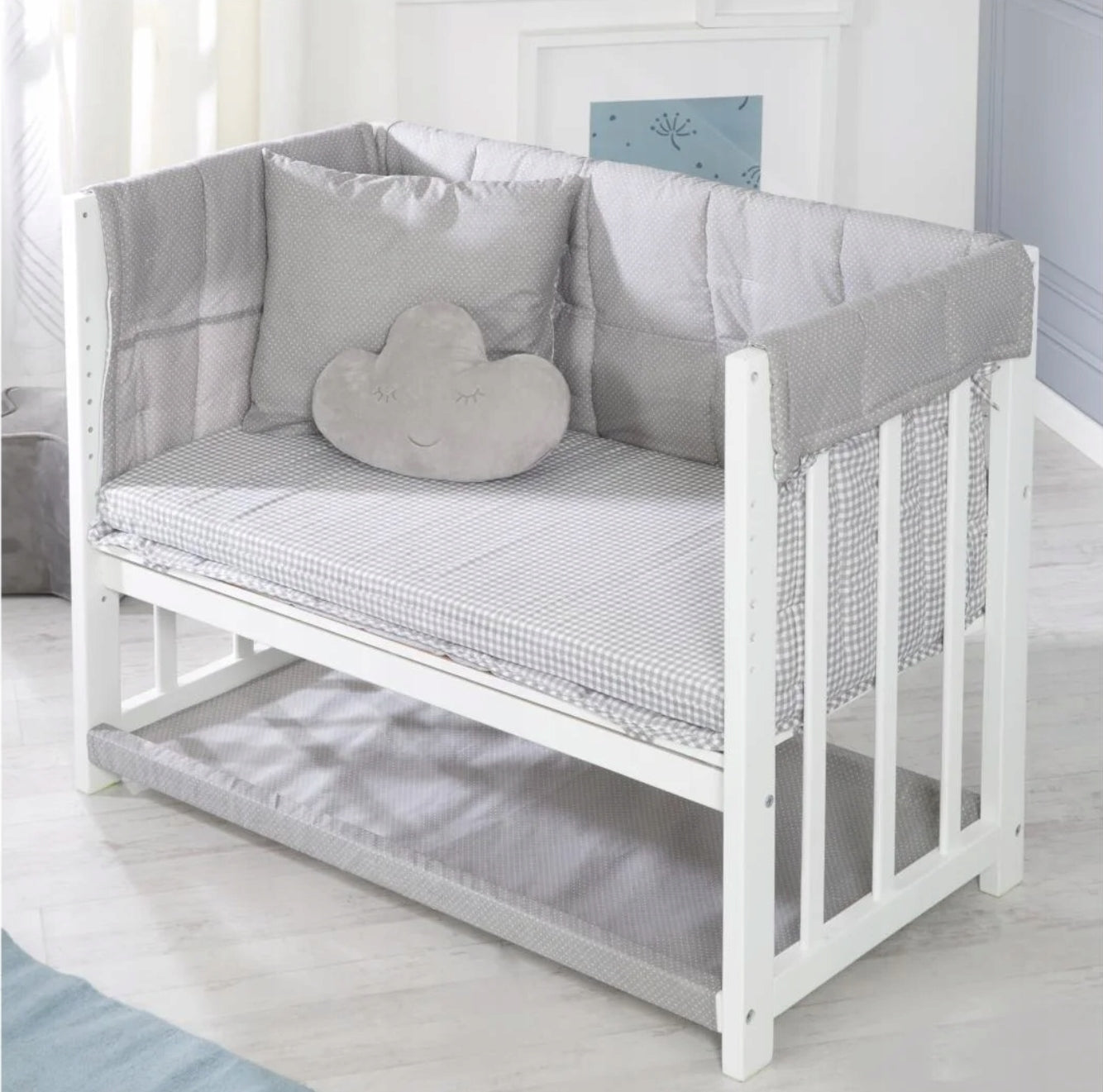 Roba Wooden White Cradle Cot Multifunctional Cradle 4 in 1 Packaging status original
