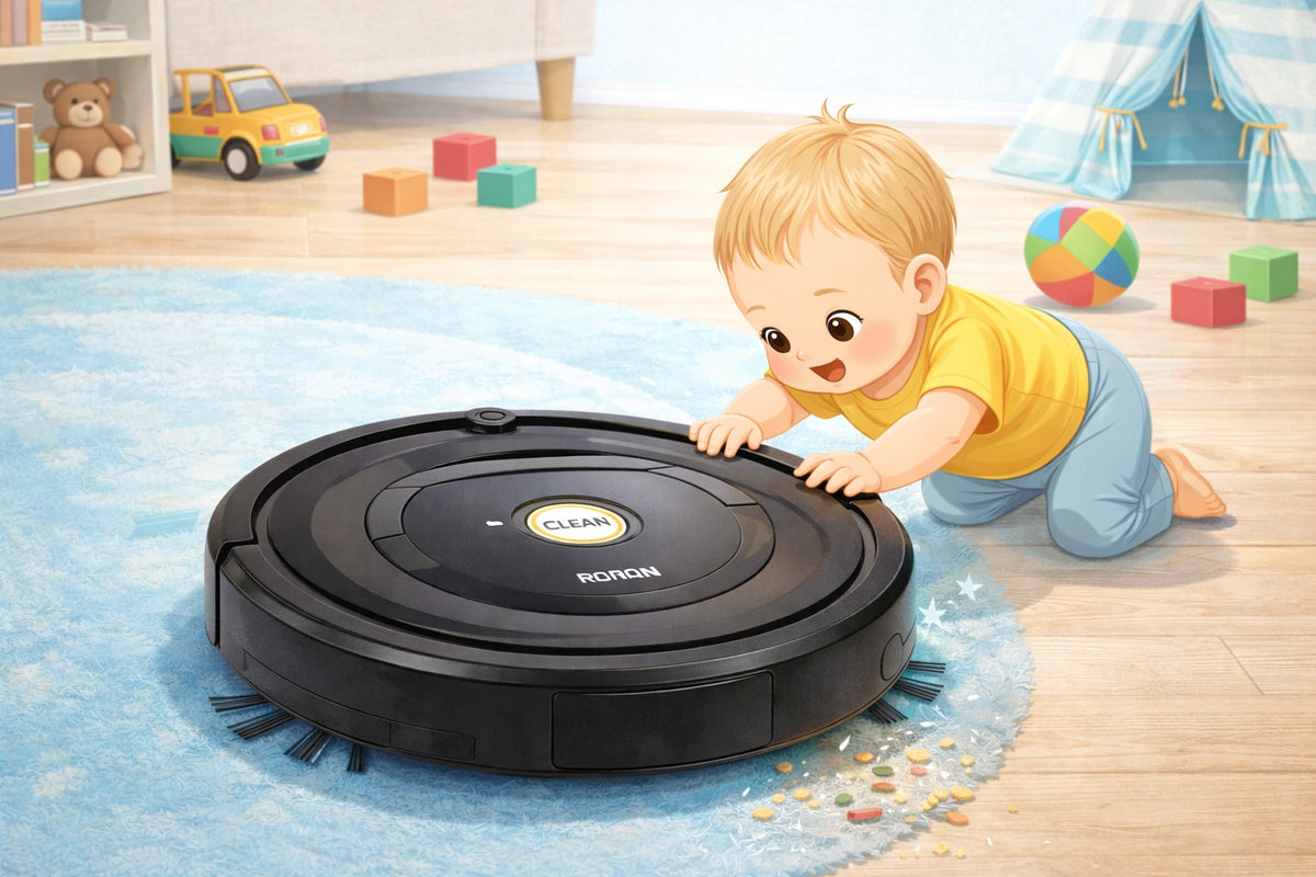 Robot Cleaning Interactive Toy For Kids Riding Led Automatic Packaging status original