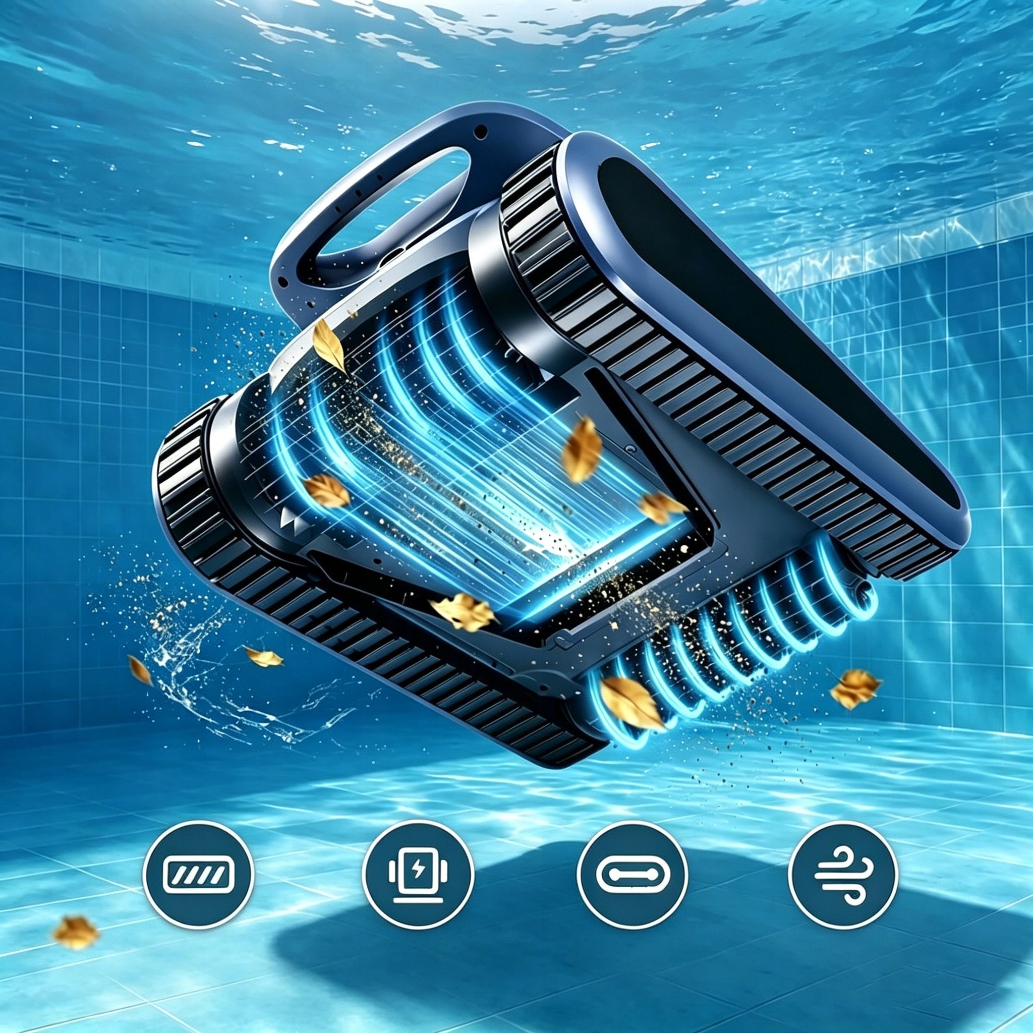 Robot For Pool SAT30 AI Route Mapping Wall Water Line Customs tariff code 85086000