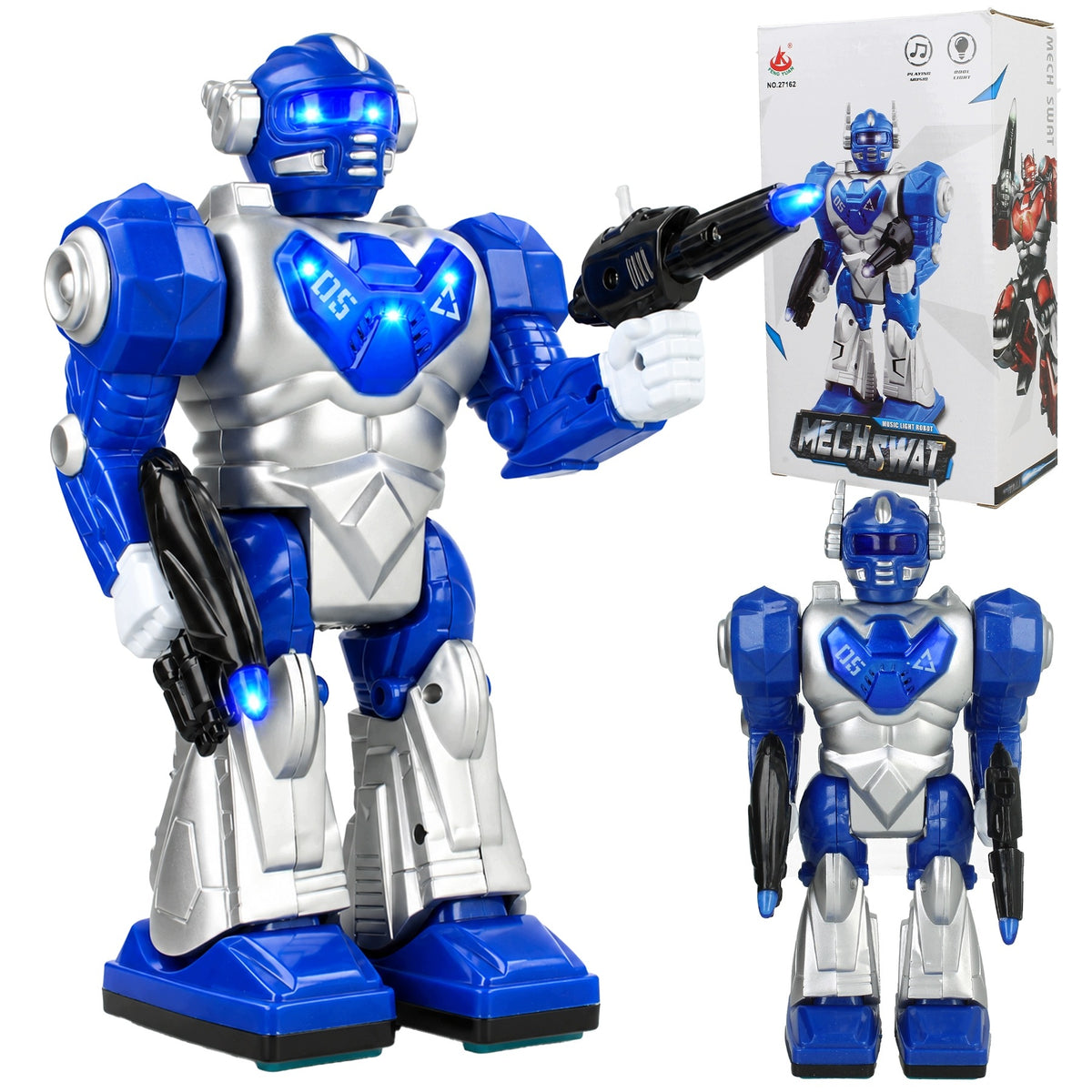 Robot Interactive Walks Fights Moves Arms of Light Sounds of Combat