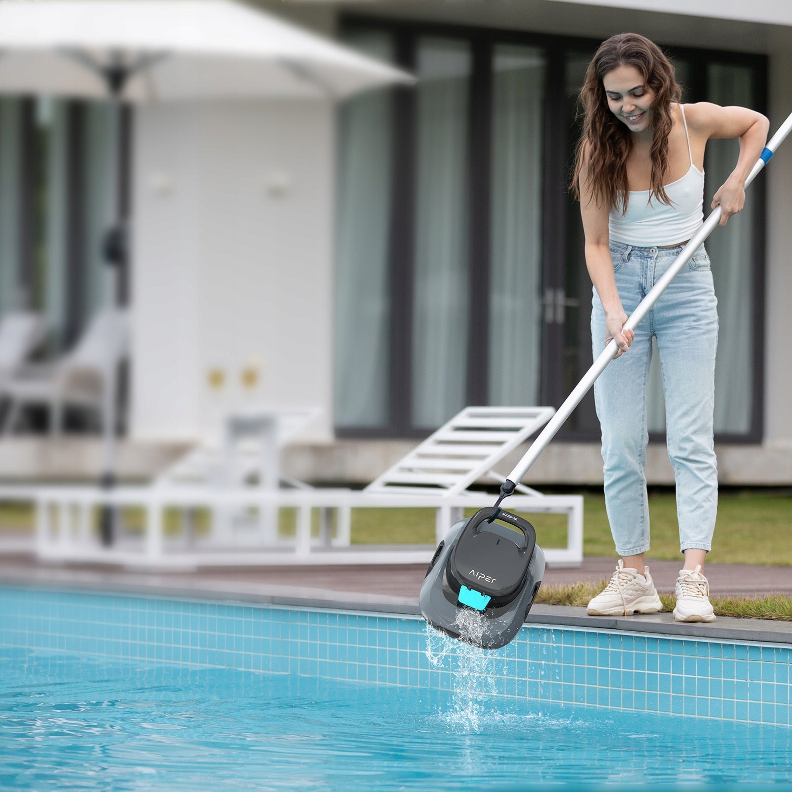 Robot Pool Cleaner Automatic Pool Vacuum Cleaner Aiper Scuba SE Power 400 W