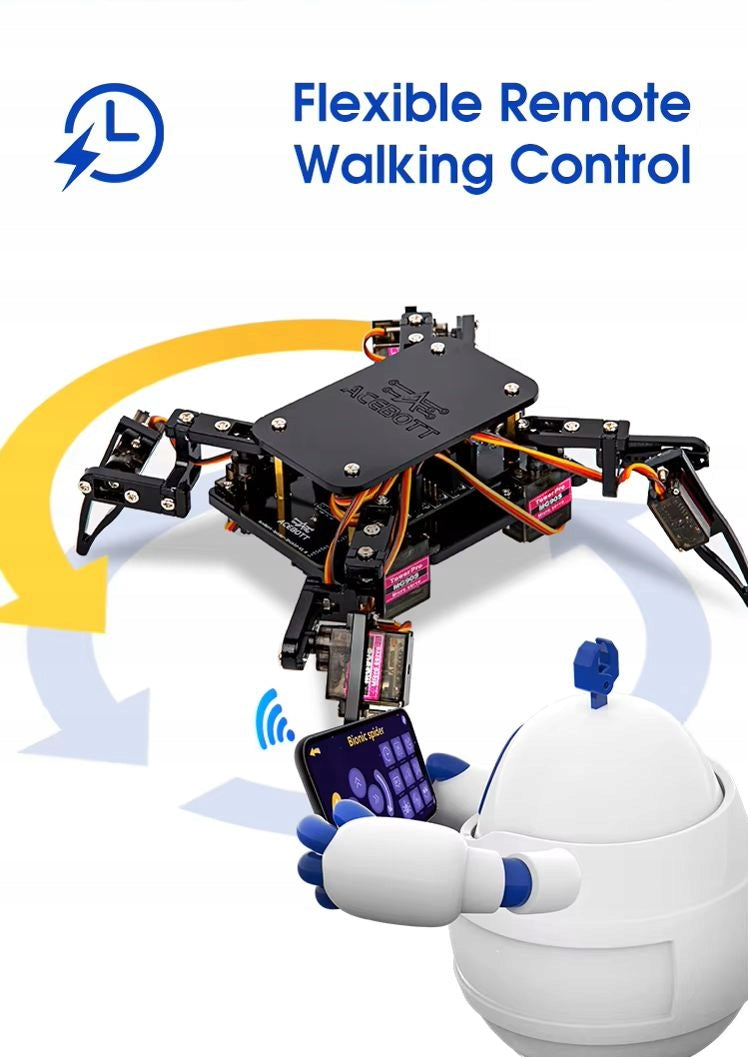 Robot Spider DIY ESP8266/ESP32 Arduino – Bionic STEM Robot Kind to be built