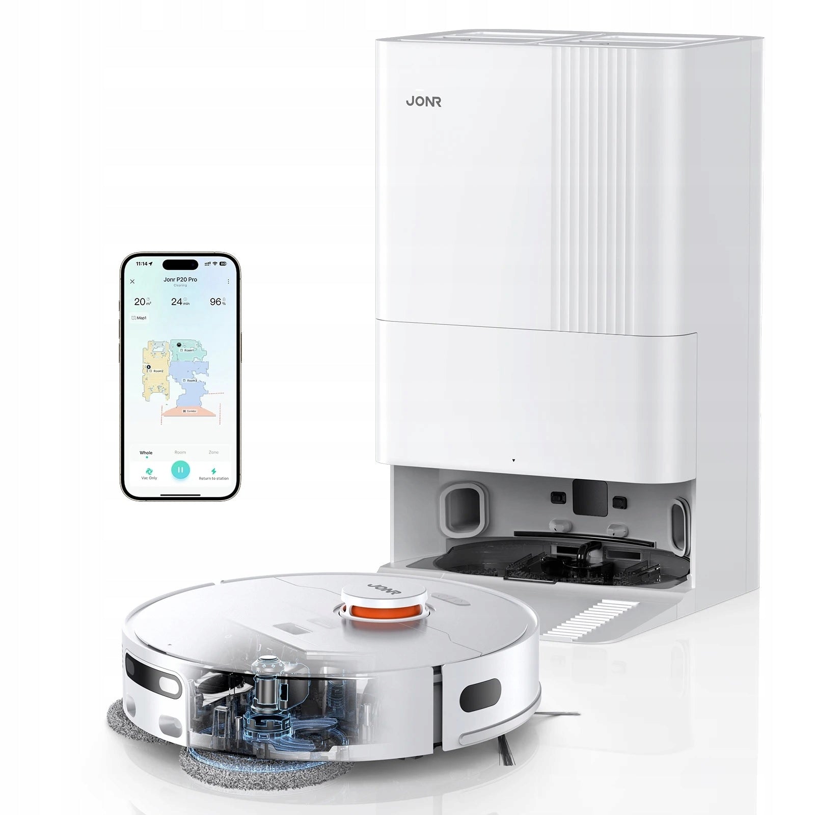 Robot Vacuum Cleaner JONR P20 Pro 8000pa + Smart Multifunction Station