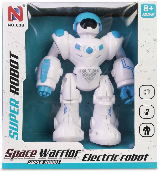 Robot Walking Interactive World Fun Toy Light Sound Color white