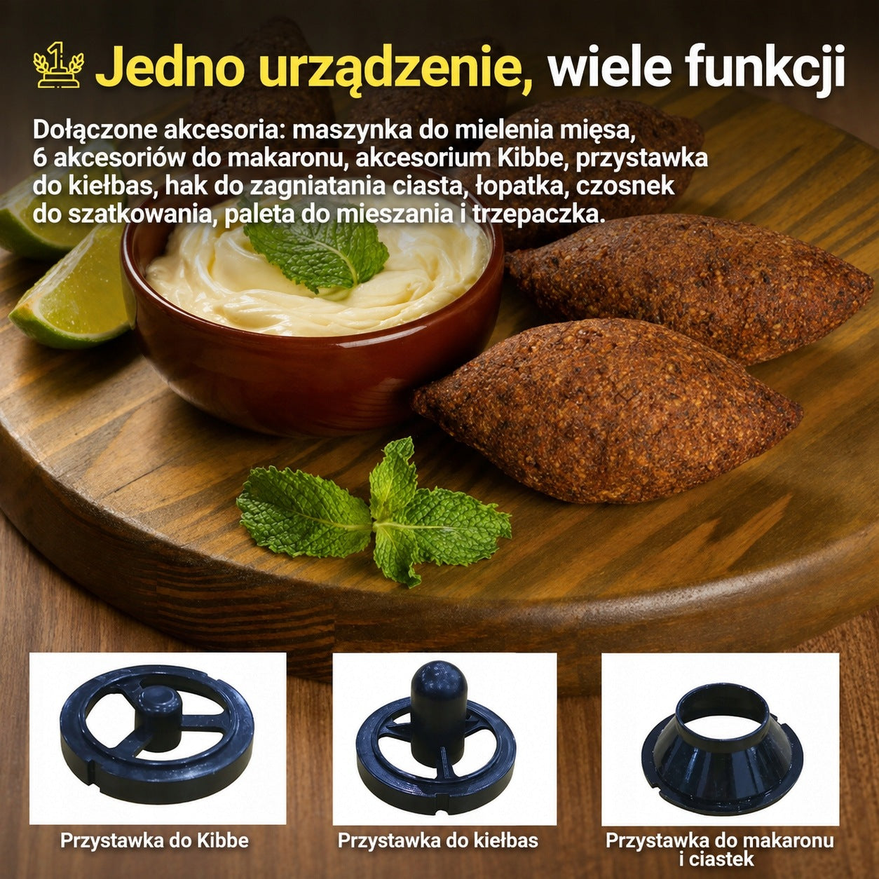 Robot kuchenny 3-w-1 KB ELEMENTS, maszynka do mielenia mięsa,2000 W, szary Manufacturer code 238