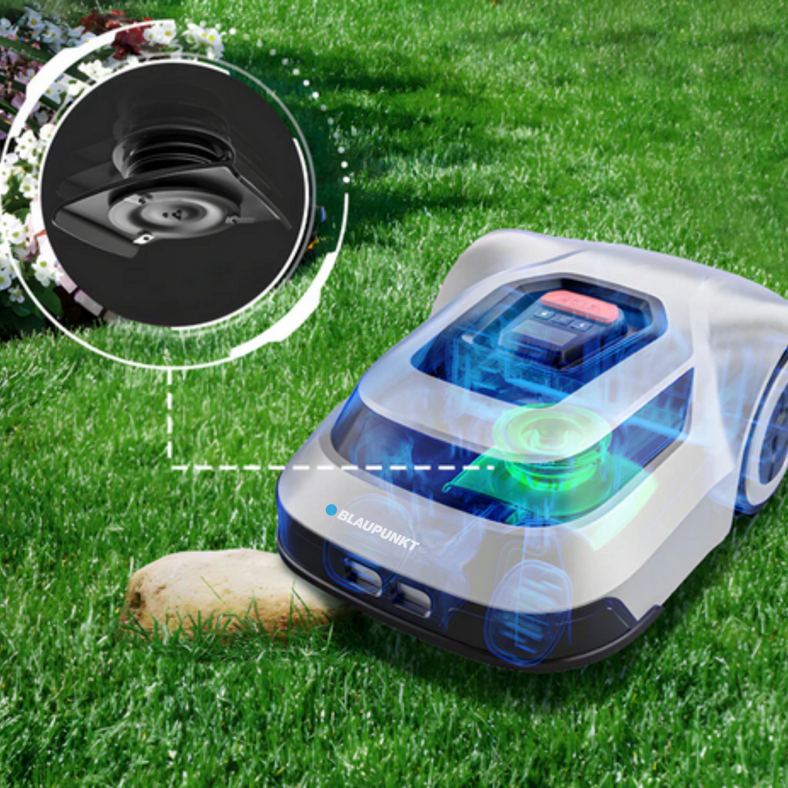 Robot mowing Application 1000m2 BT Wi-Fi BASE Blaupunkt RL5010 Mowing width 20 cm