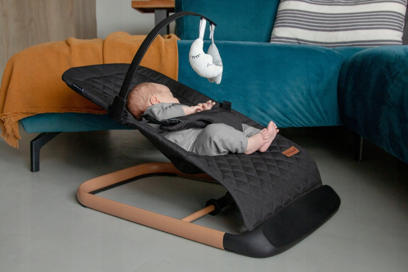 Rocker lounger Kidwell Laro Full Grey/Wooden folding Brand Kidwell