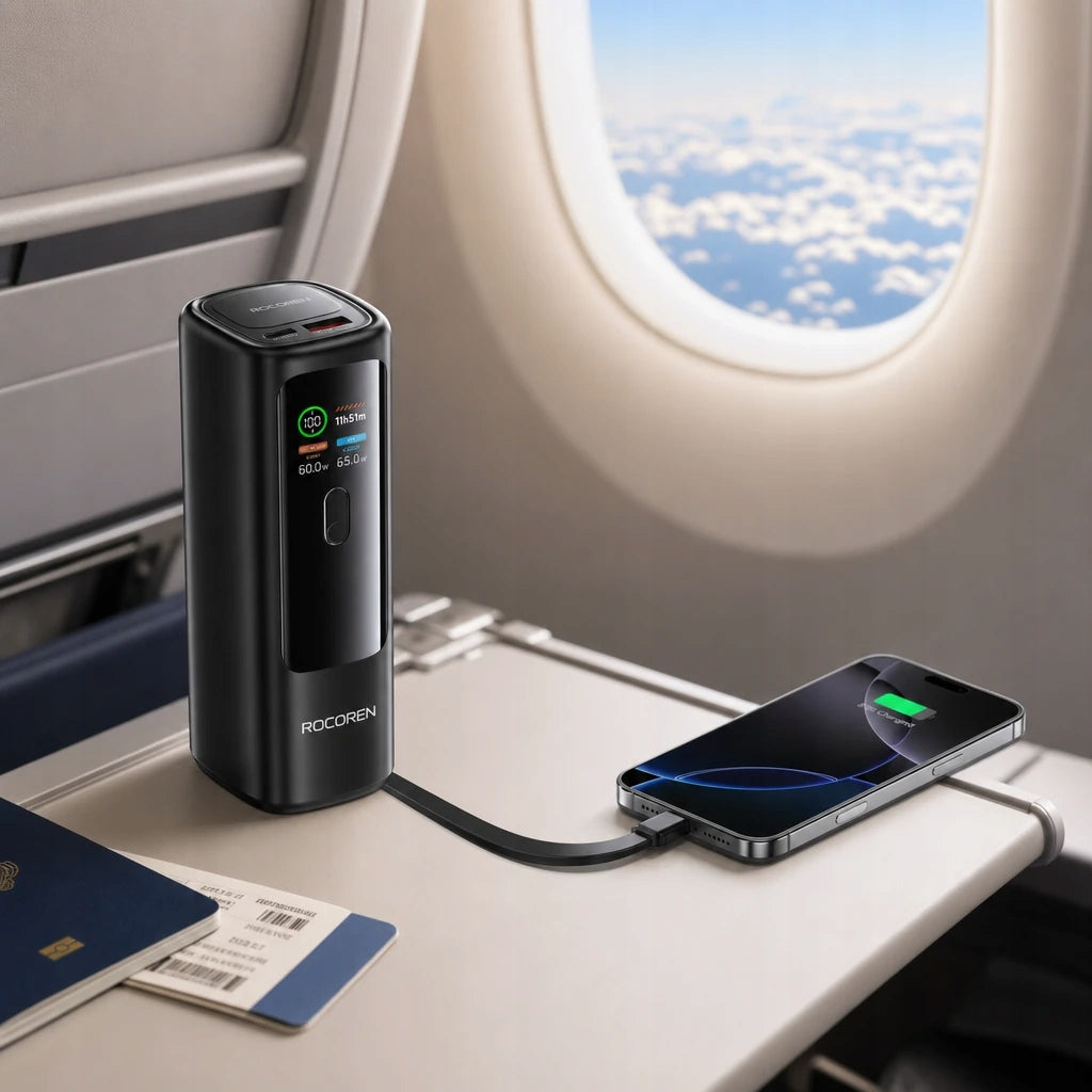 Rocoren PowerStation M20 Power Bank 20,000 mAh 100W – TFT Display, USB-C Cable Manufacturer code RCBP2K-YM01