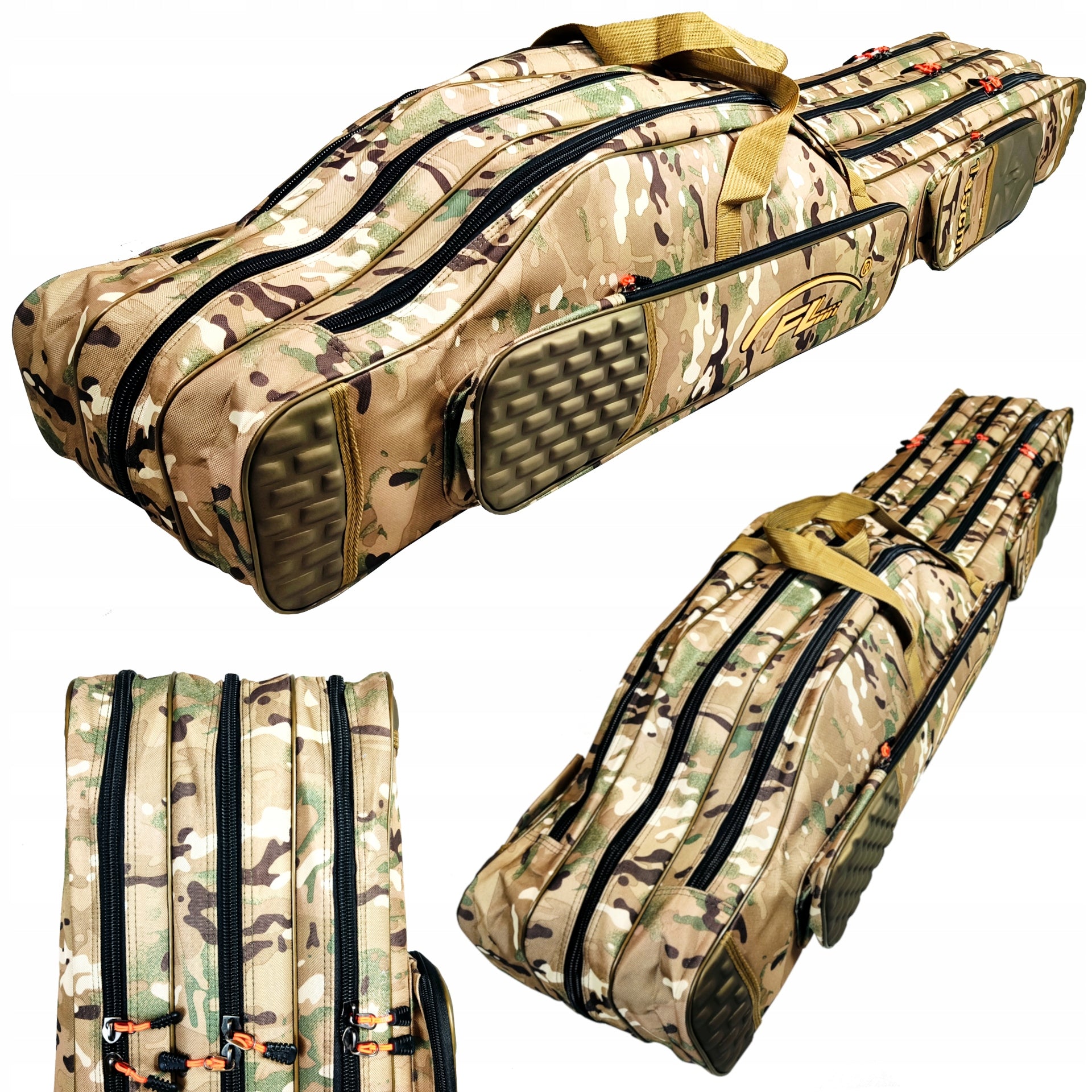 Rod cover Pro FL 3K 150cm padded 3 camo chambers