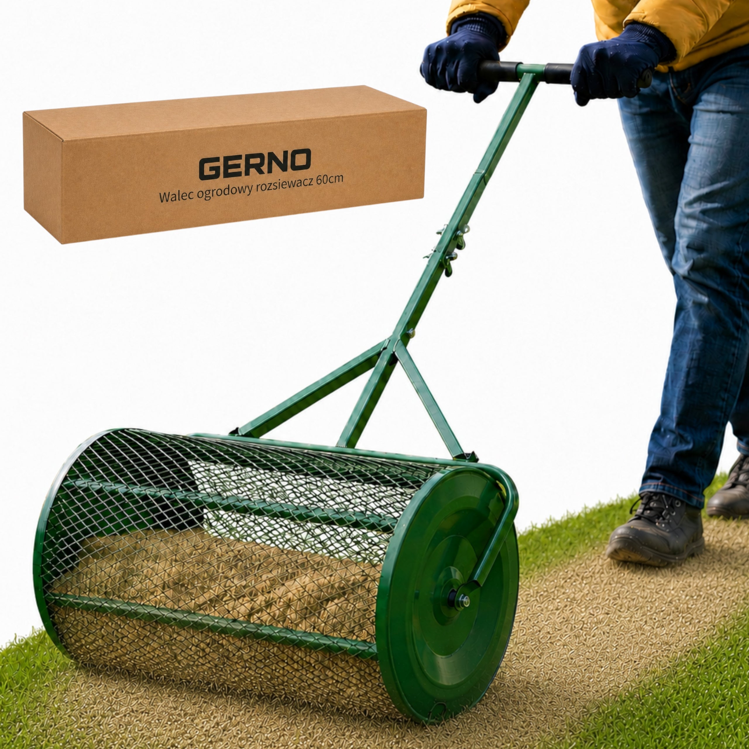 Roller Garden Spreader with Strainer for Sand Fertilizer Spreader Grating
