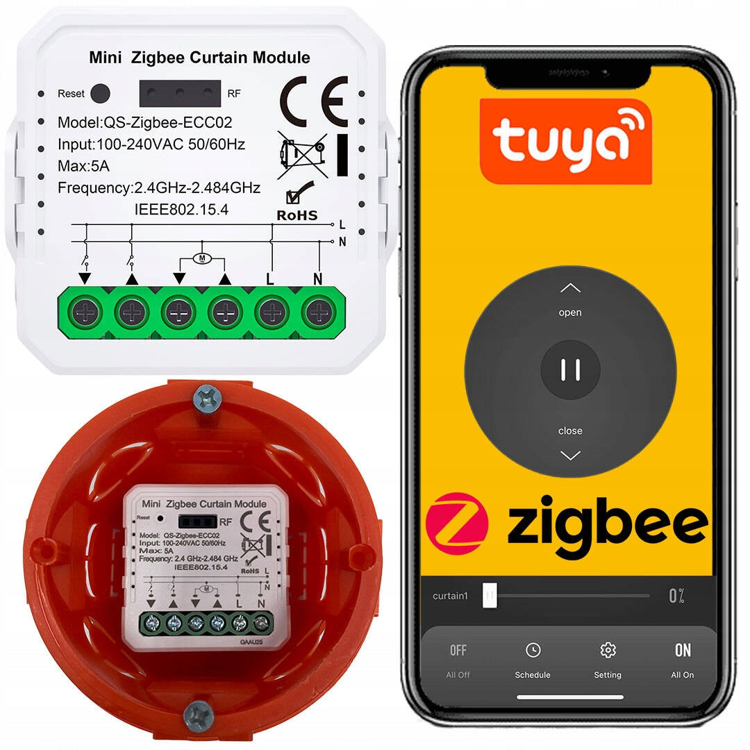 Roller shutter controller TUYA ZIGBEE recessed percentage V3