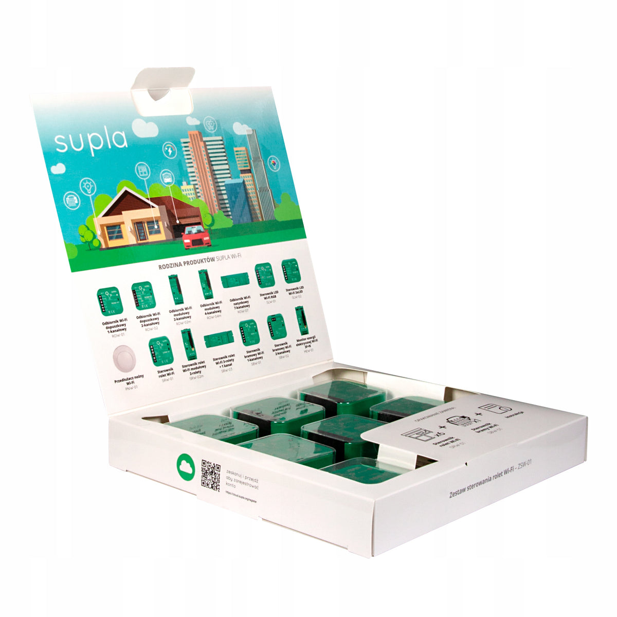 Roller shutter controller set 6x SRW-01 + gates / wickets 1x SBW-01 Supla ZSW-01 Manufacturer code ZSW-01