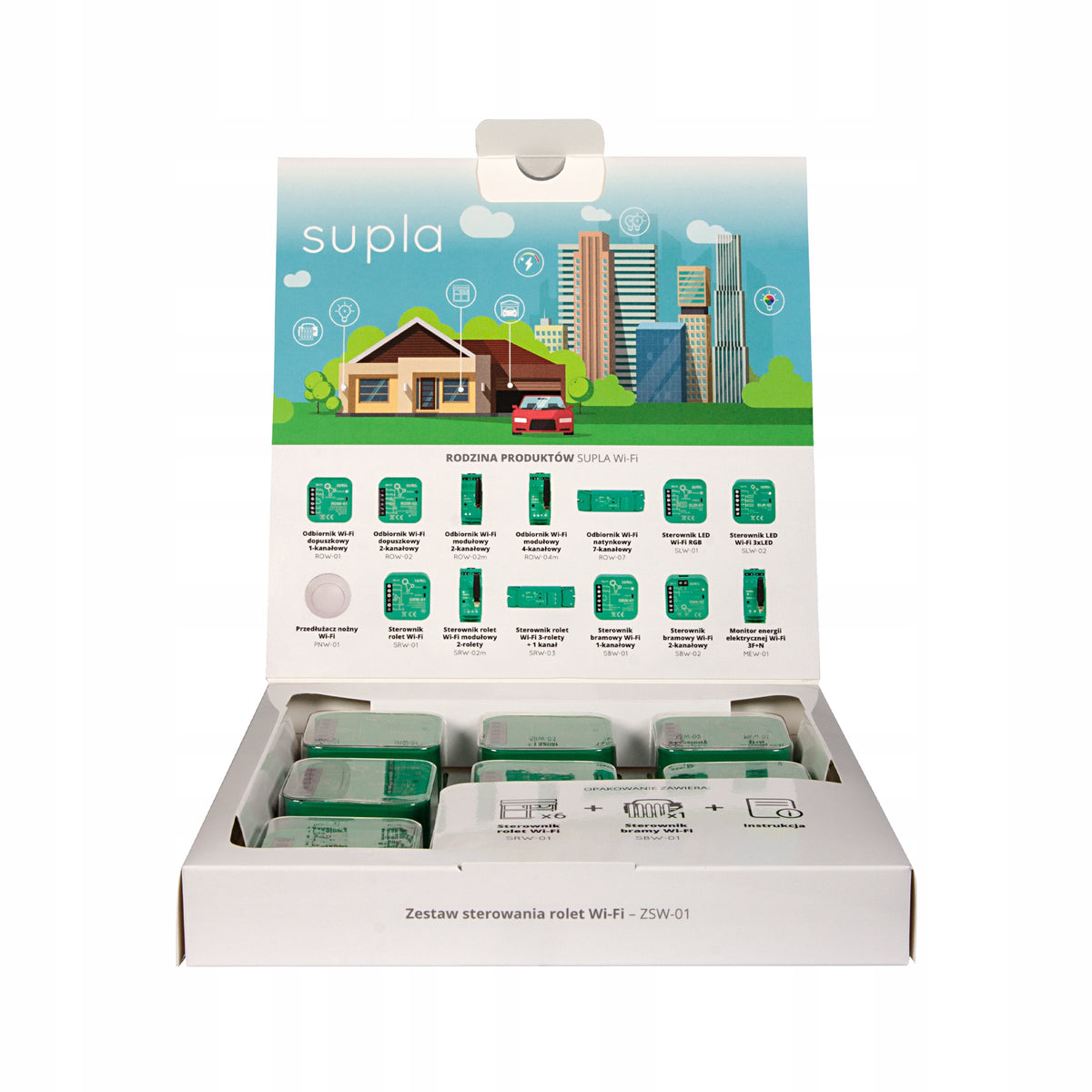 Roller shutter controller set 6x SRW-01 + gates / wickets 1x SBW-01 Supla ZSW-01 Packaging status original