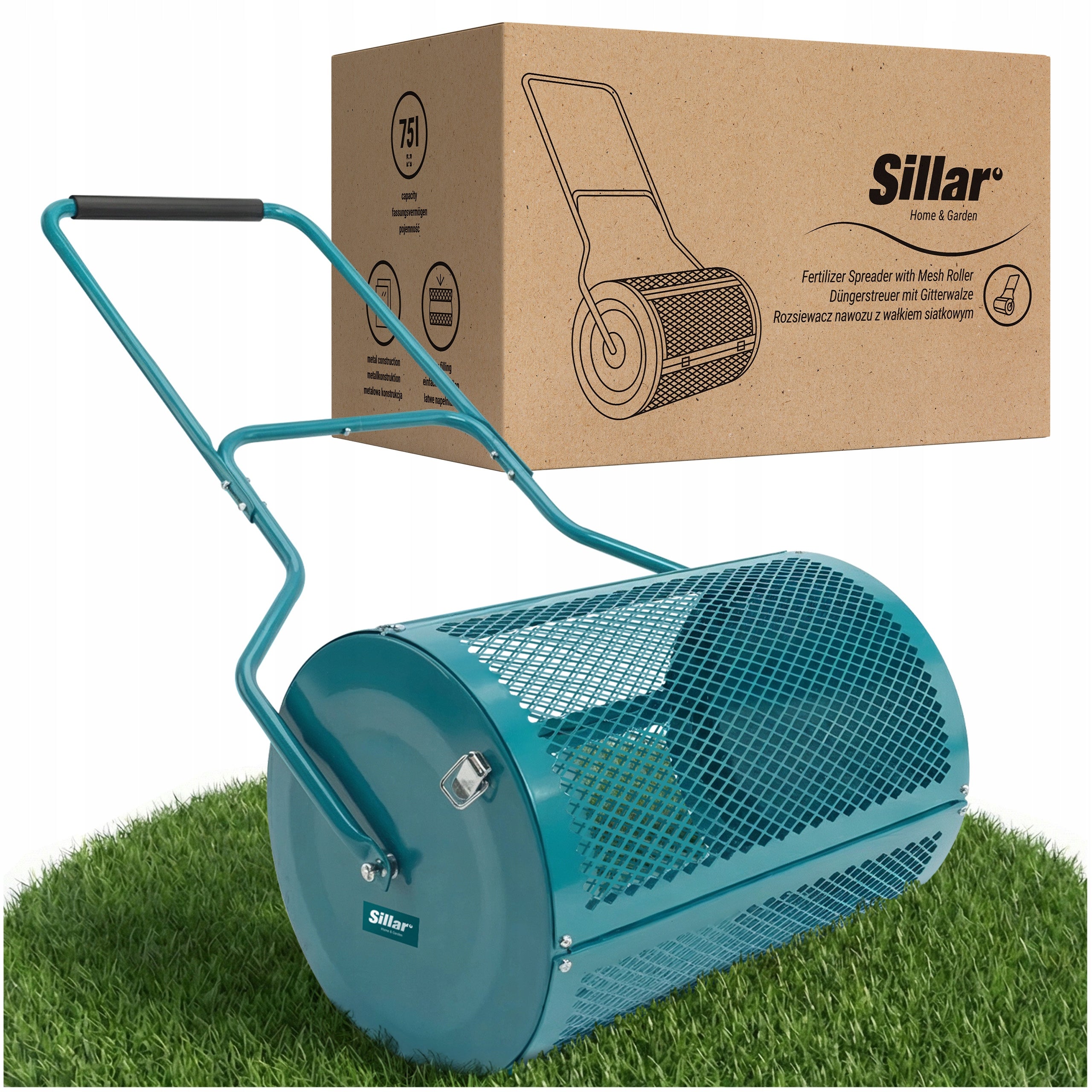 Roller truss spreader mesh sand grass soil seed fertilizer