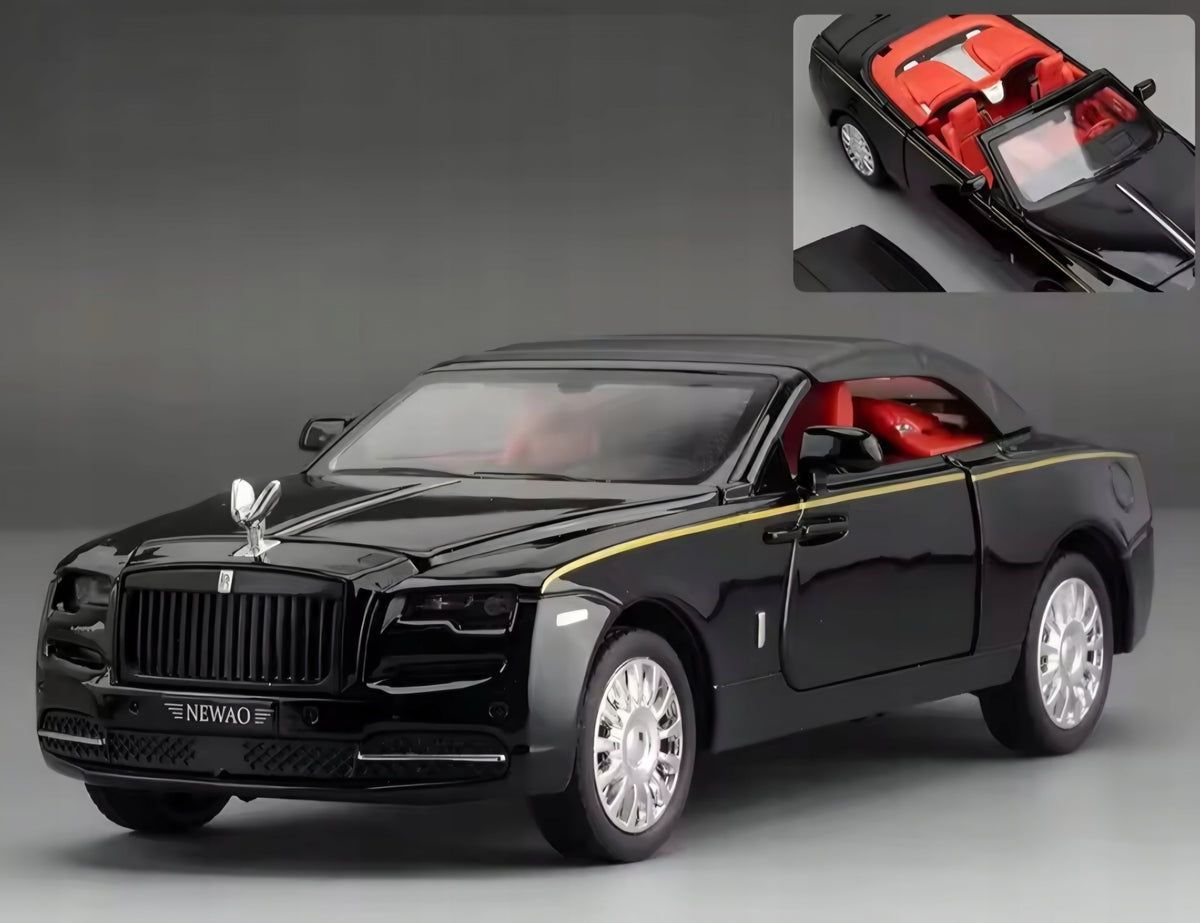 Rolls Royce DAWN CABRIO 1:32 METAL MODEL Black light sound opens Kid's age 3+ years